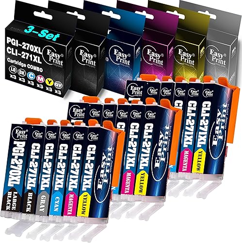 EASYPRINT - Cartucho de tinta compatible con PGI270XL CLI271XL PGI-270XL CLI-271XL Pixma MG 5721572268217720TS5020TS9020, (total de 18 unidades)