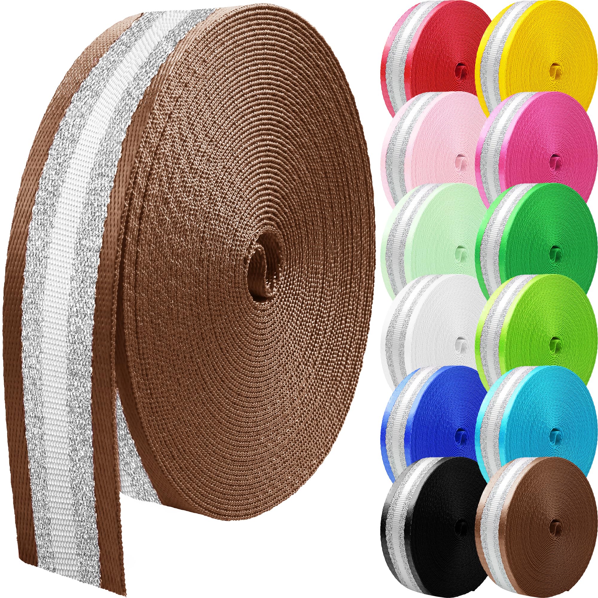 GrosunNylon Webbing 1.5 inch Nylon Strap Webbing Straps Backpack Straps Nylon Belt for Indoor or Outdoor Gear, DIY Crafting, Handles, Luggage, Slings, 10 Yards