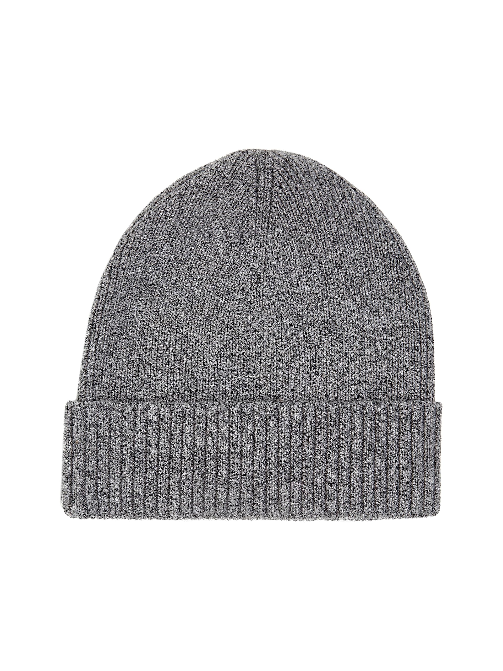 Tommy Hilfiger Herren Strickmütze Essential Flag Beanie mit Kaschmiranteil