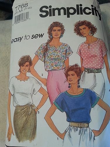 Simplicity Sewing Pattern 7768 Woman's Pull-over Tops PT-MD S M