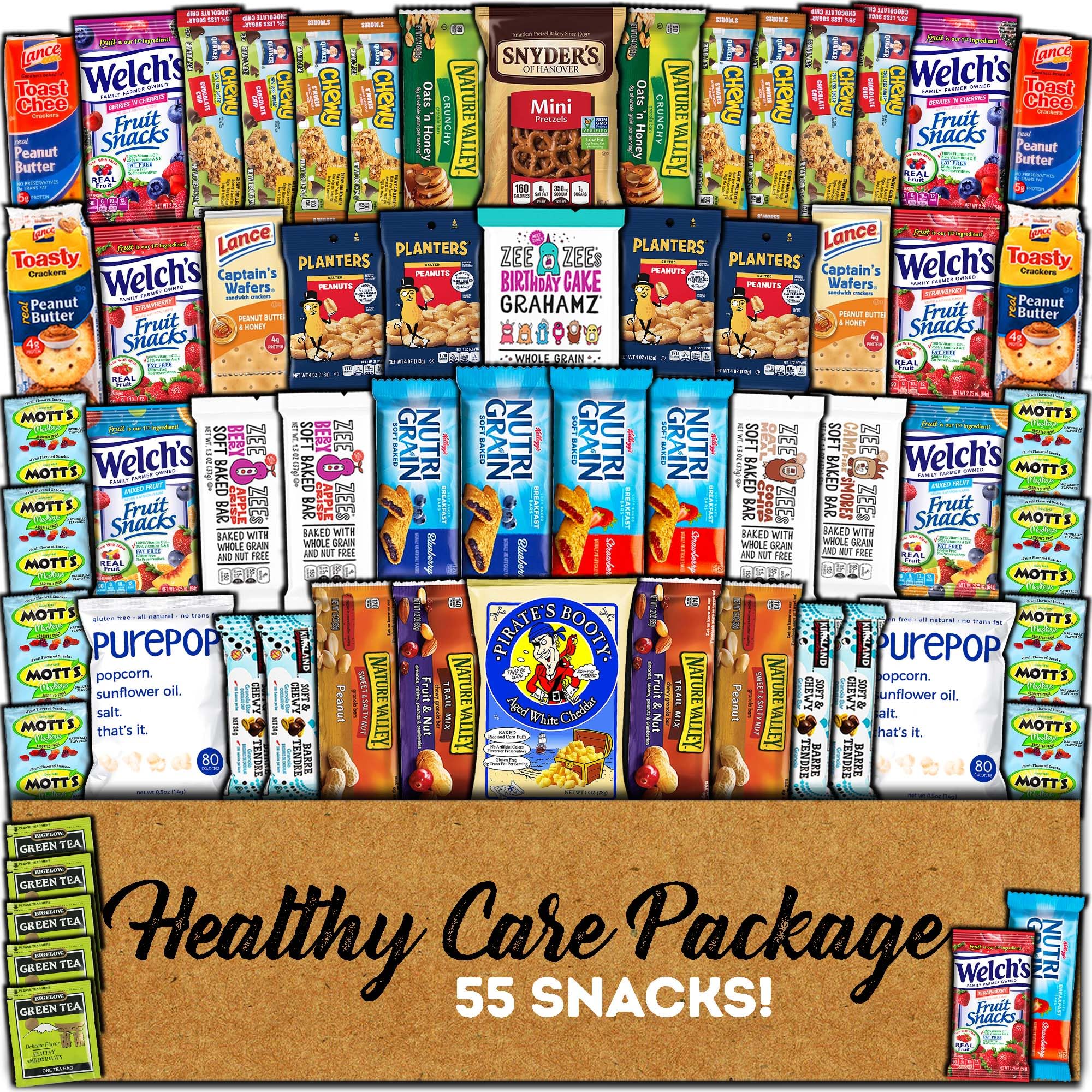 CRAVEBOX Healthy Snack Box Care Package (55 count) Christmas Variety Snacks Pack - College Back to School