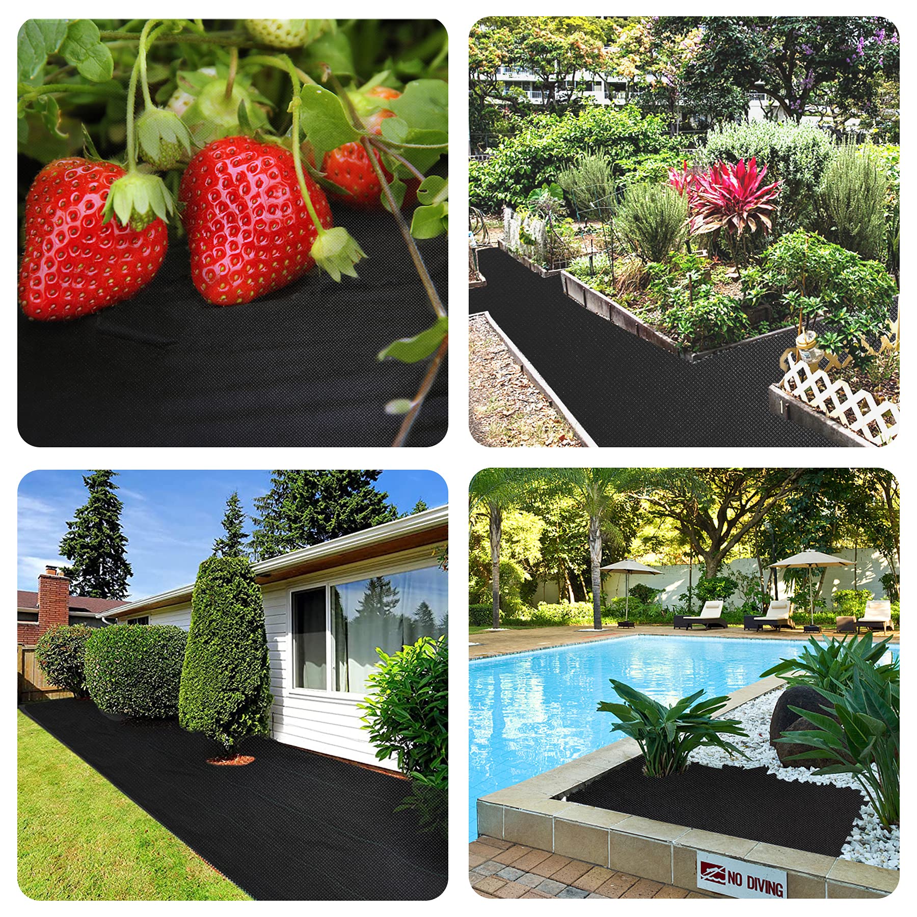 Umweltfreundliche schwarze Bodenabdeckung, 70 x 0,6 m, UV-beständig, 8 Jahre, UV-beständig, für Garten, Blumenbeete und Bauernhöfe, abbaubarer Unkrautblocker