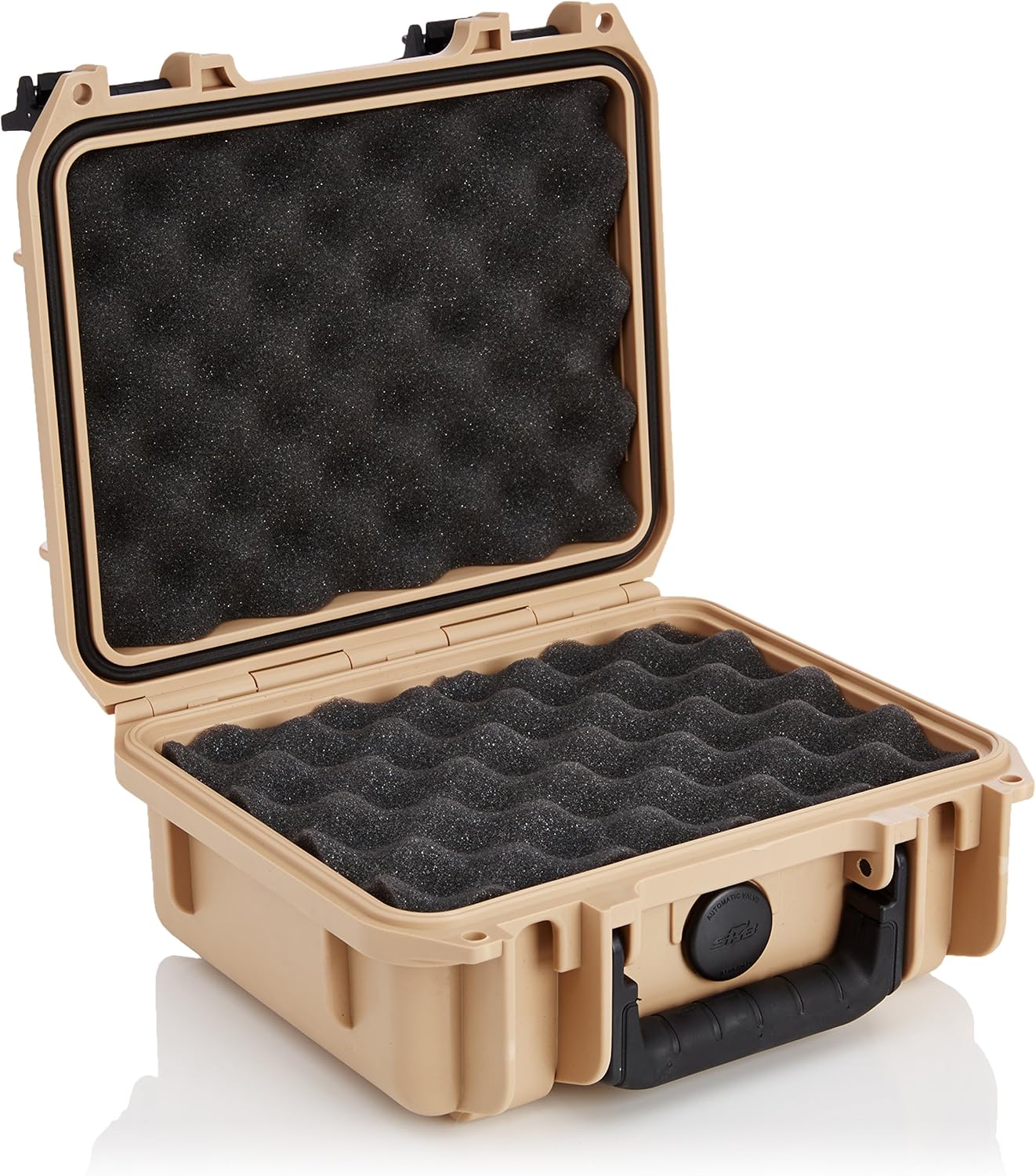 SKB iSeries 9"x7"x4" Tan Pistol Case with Layered Foam, Durable Protective Gun Case (3i-0907-4T-L)