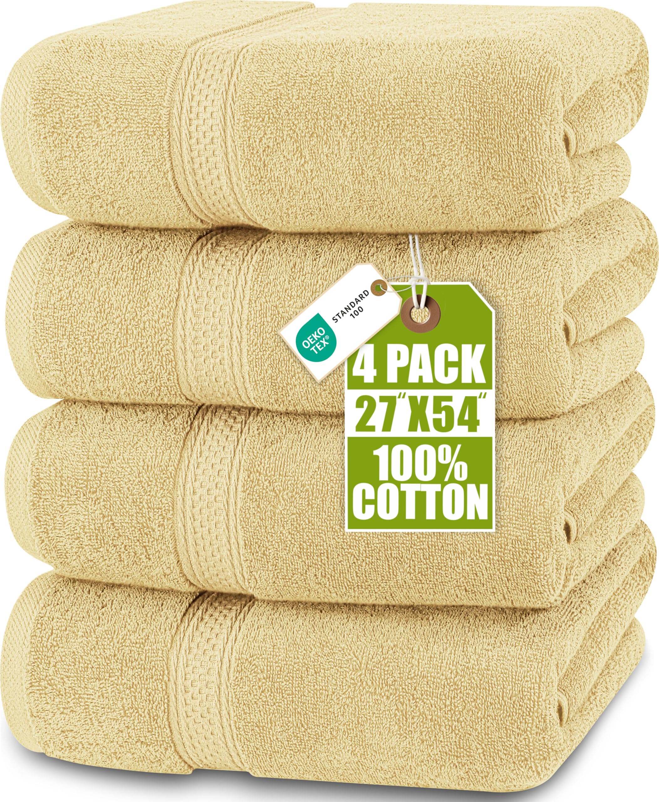 Utopia Towels 4 Pack - Premium Grey Bath Towels -12