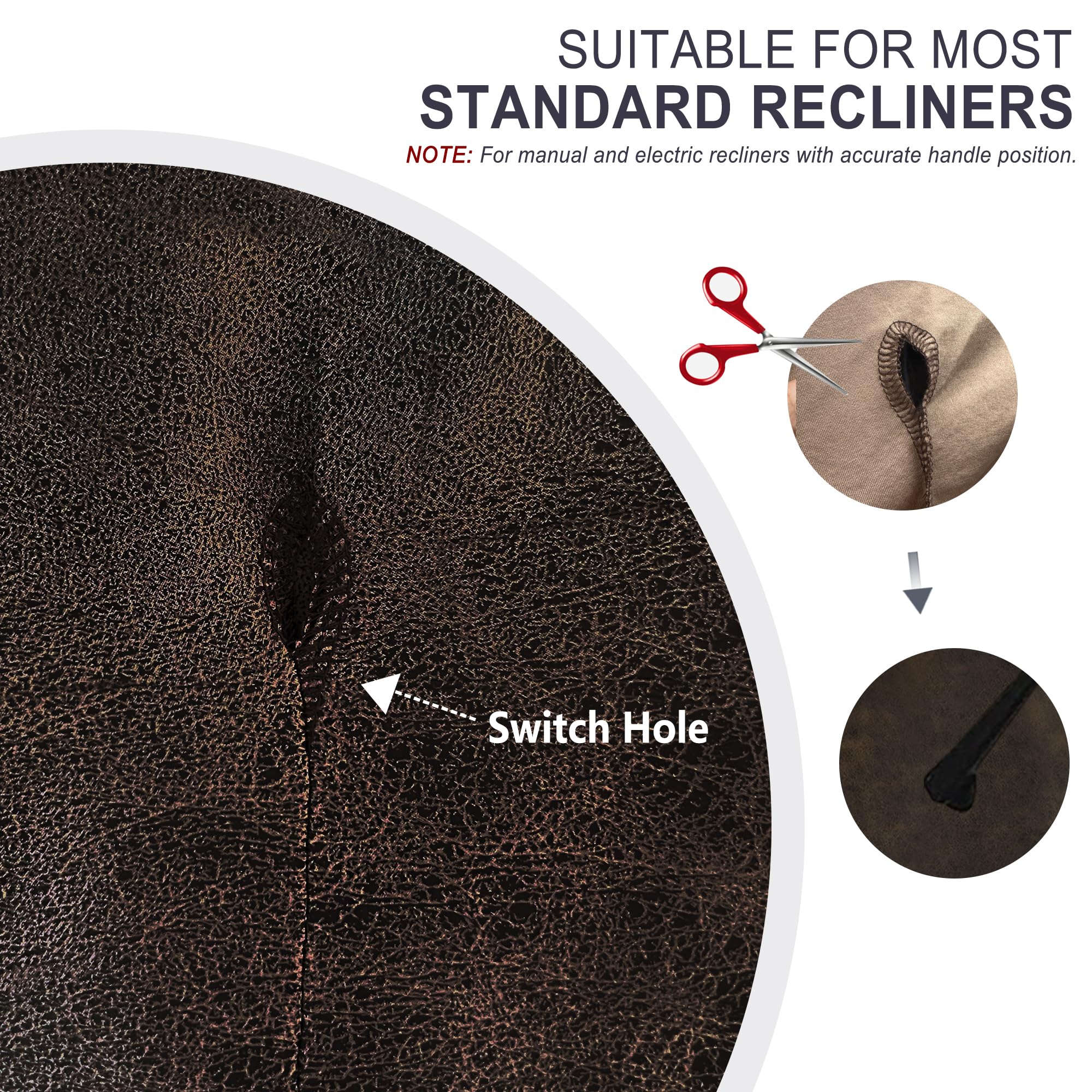 Best Leather Couch Covers for 2026: Fit & Value 1 ANARACHON Leather Look Recliner Couch Cover, 8-Pieces Stretch Recliner Sofa Cove — product photo