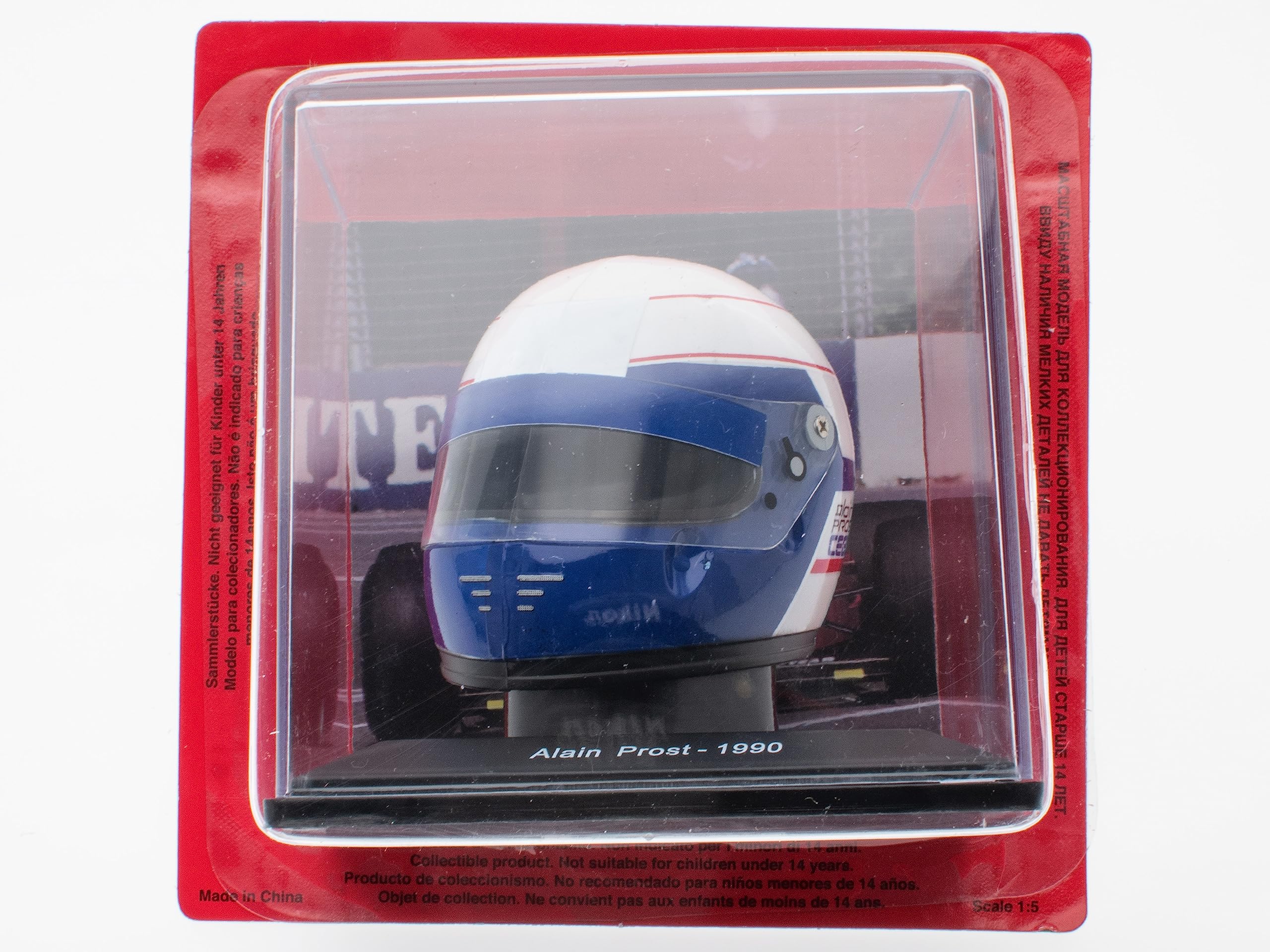 OPO 10 Casque de Formule 1 Compatible avec Ferrari F1 : Alain Prost 1990 - échelle 1/5 - CAS08
