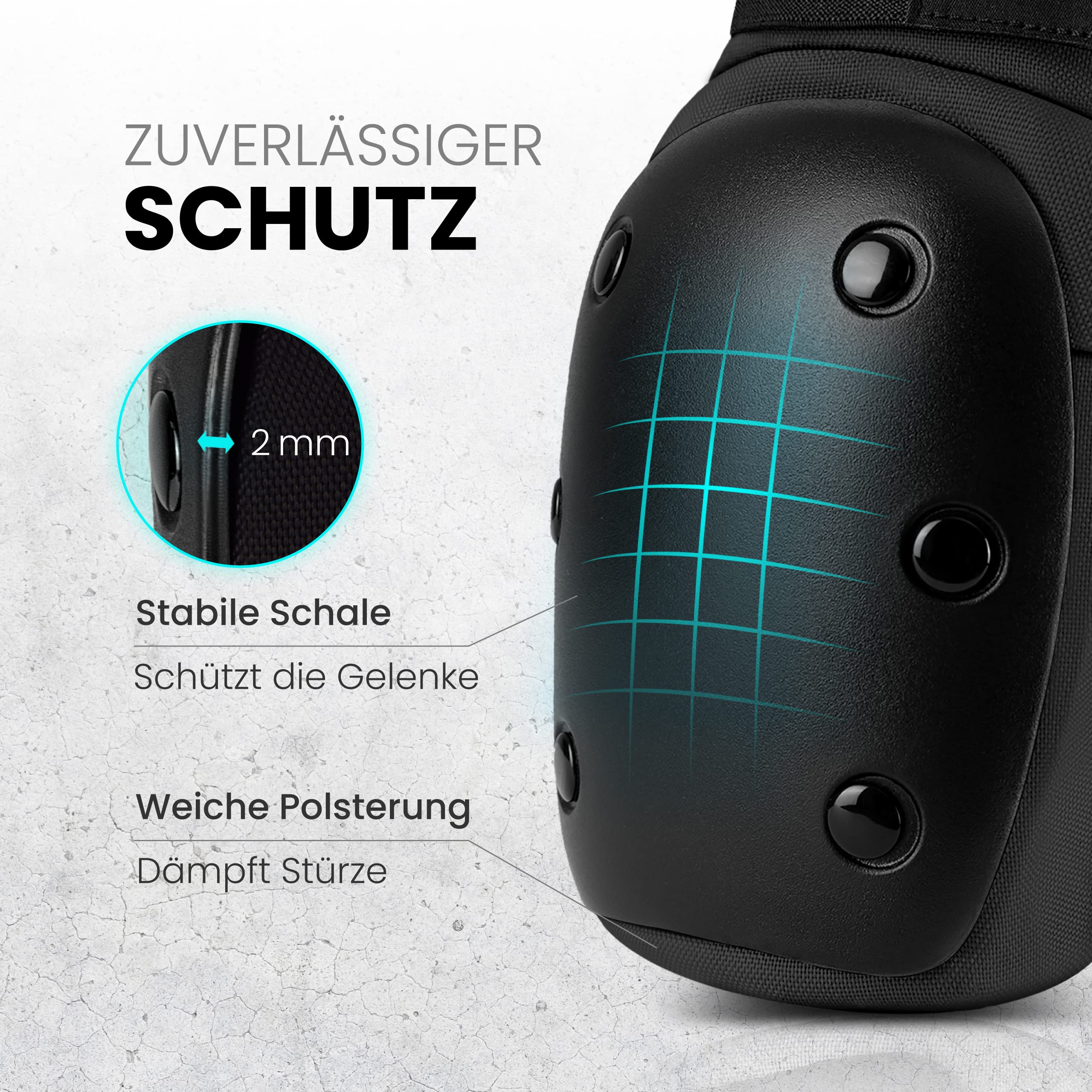 99FLIPS Inliner Schoner Erwachsene mit GS [6er Set] DIVE - L in Schwarz - Schoner Inliner Damen schützer erwachsene - Knieschoner Kinder 12 Jahre protektoren Skateboard