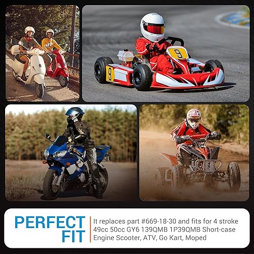 Miniatura 3 de BlueStars 669-18-30 Racing CVT Correa de transmisión  Se adapta a 49cc 50cc GY6 139QMB Motor Scooter, ATV, Go Kart, ciclomotor  Compatible con