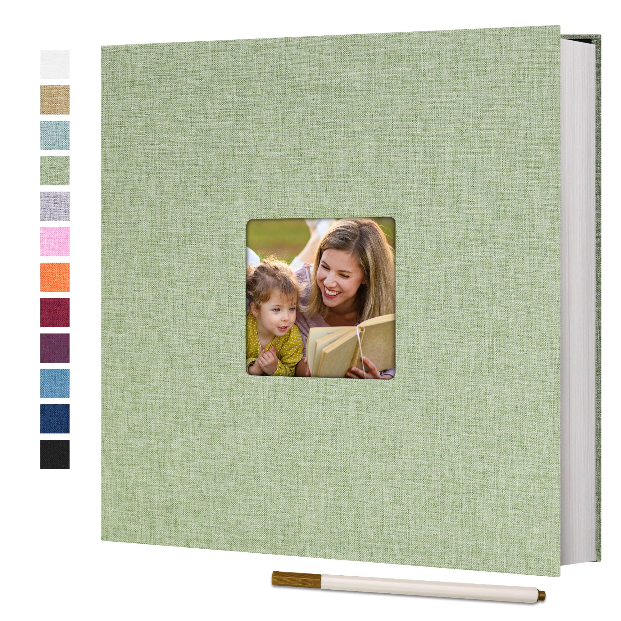 Vienrose Photo Album Self Adhesive with Window 60 Pages 33x32cm Grass Green