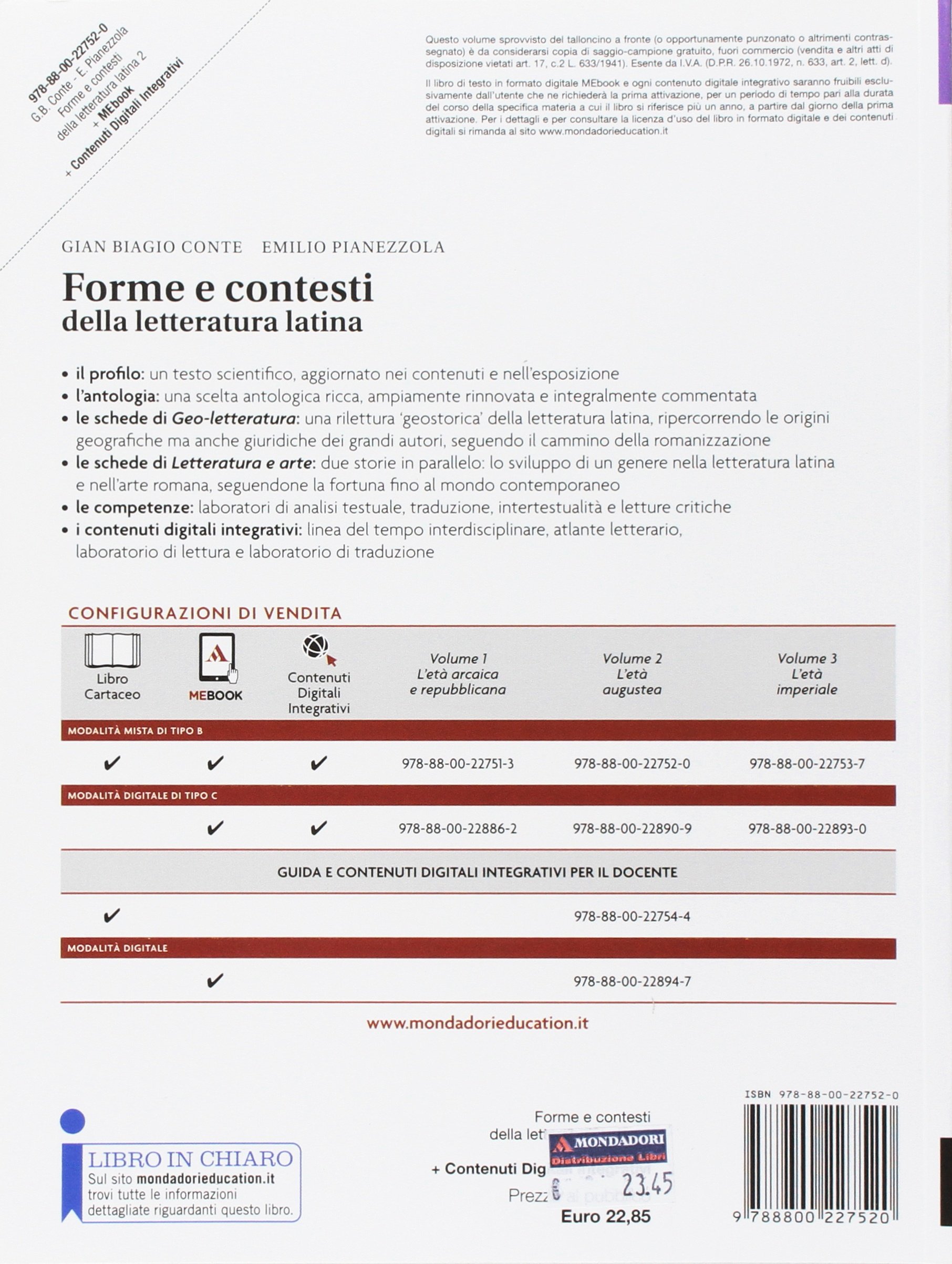Forme e contesti della letteratura latina. Per i Licei e gli Ist. magistrali. Con e-book. Con espansione online (Vol. 2)