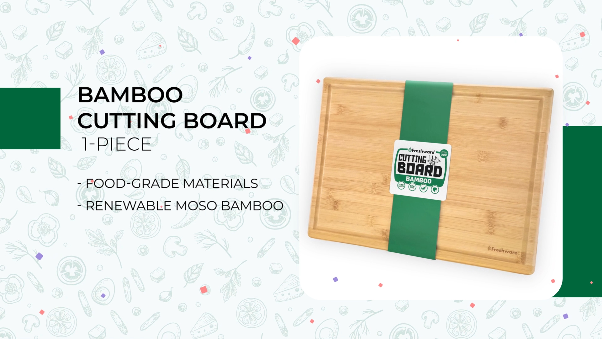 Tabla de cortar de bambú extra grande con ranura y mango miniatura 7
