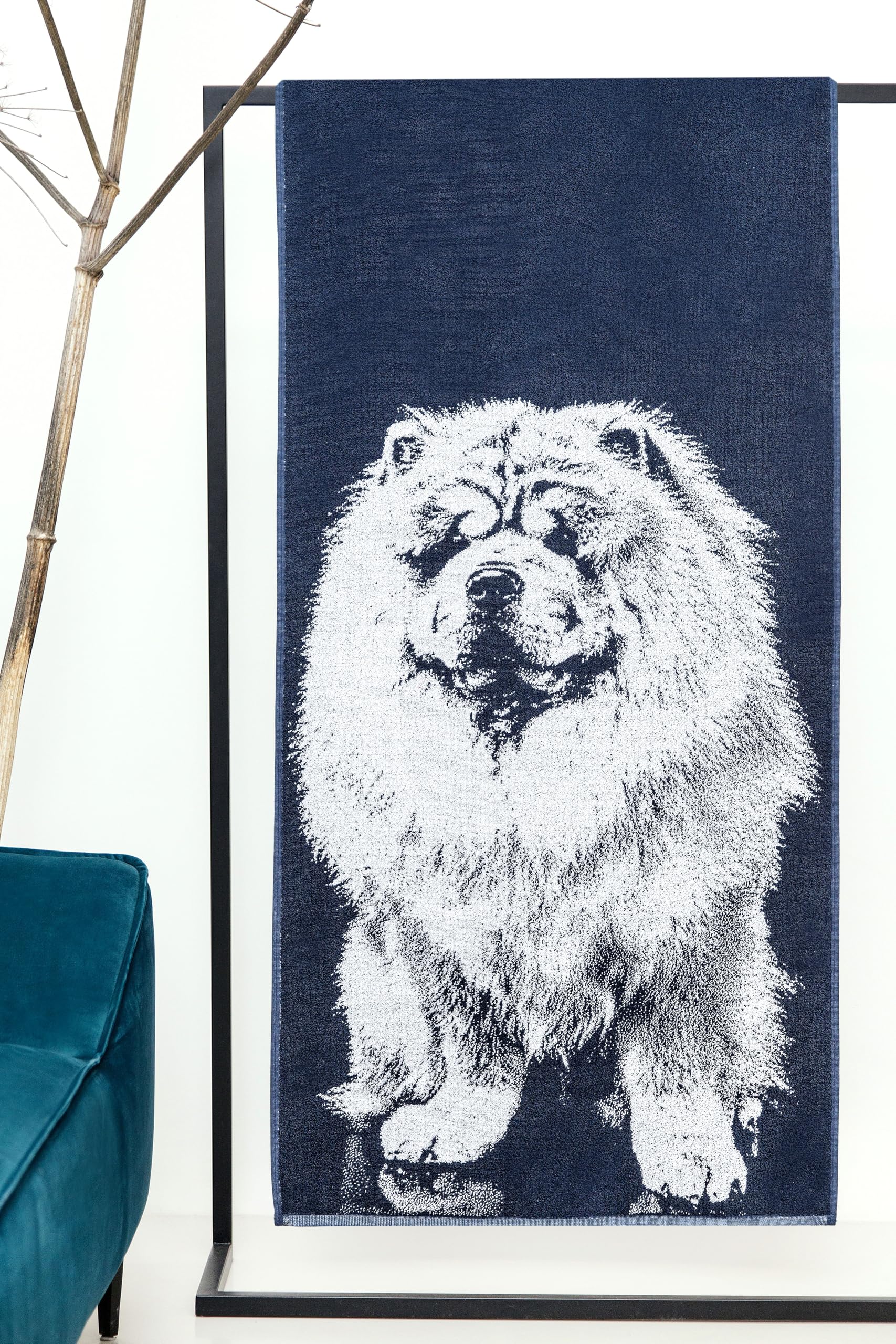Asciugamano in 100% cotone – Chow Chow – morbido telo da bagno con motivo per adulti e bambini, telo mare & asciugamano sportivo – 67 x 150 cm