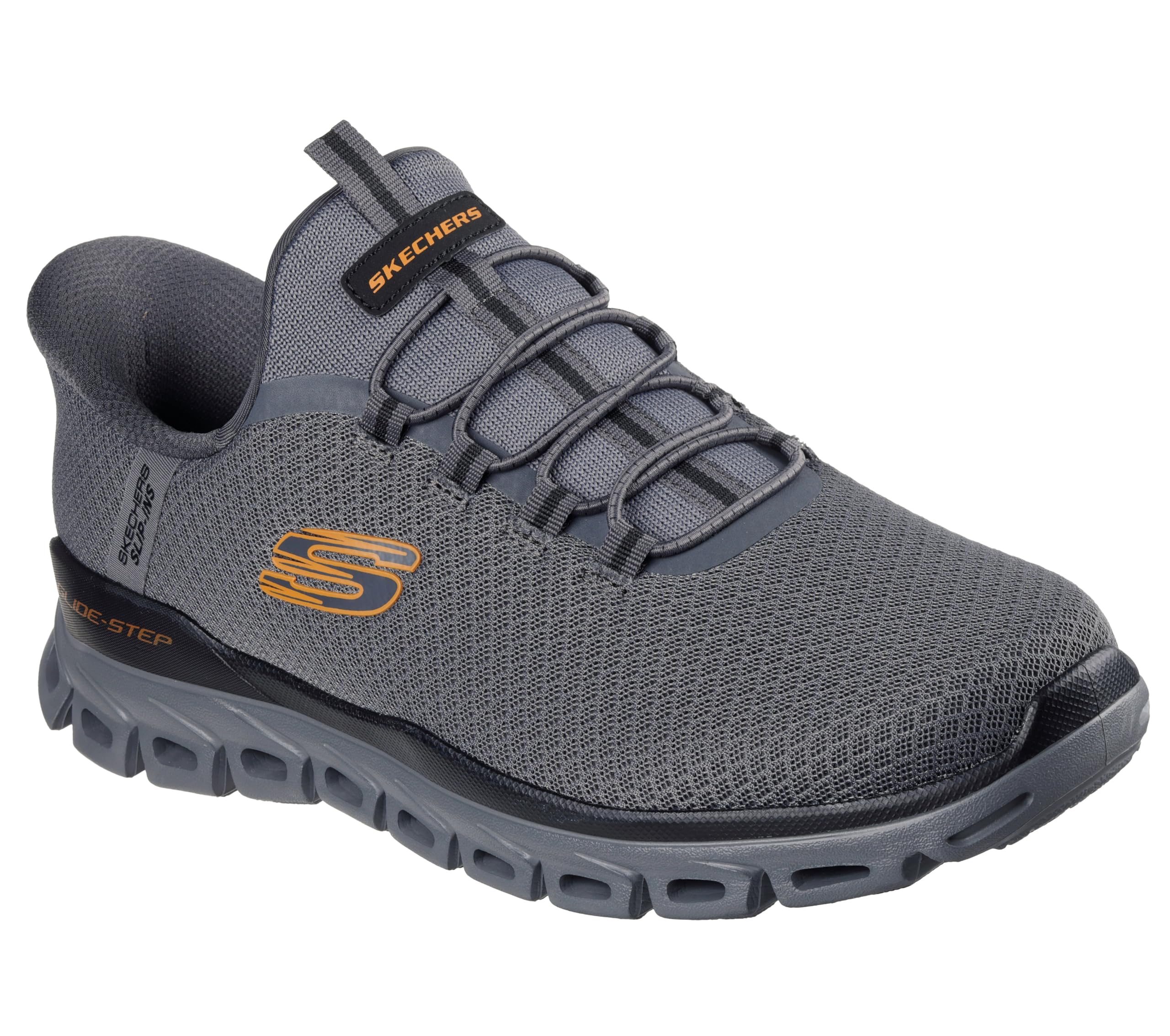 Skechers Herren Glide-Step Noxus Slip In, Charcoal/Orange, 16 Wide – Ansicht 4