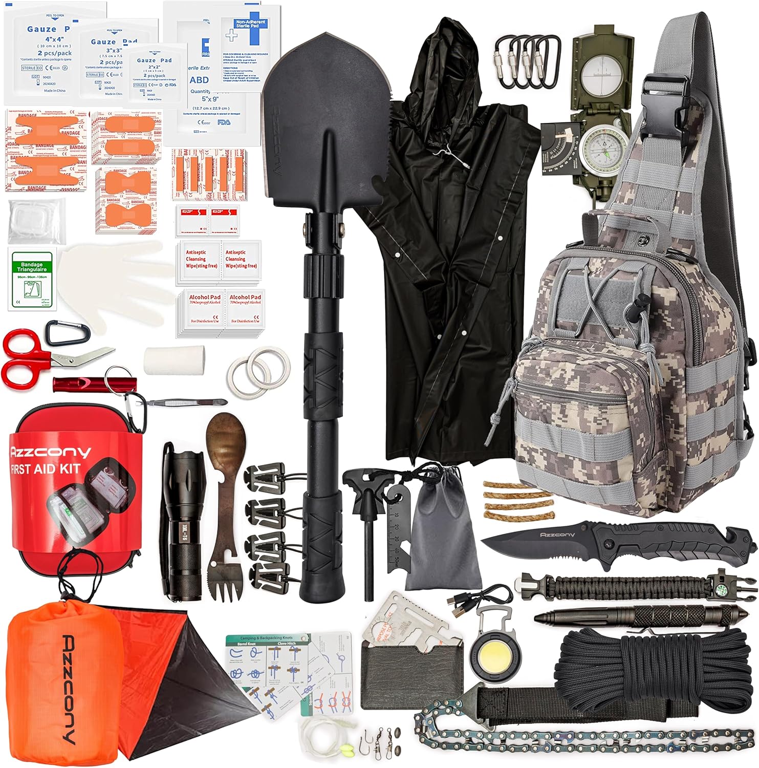 Emergency Survival Kit with First Aid Gears and Supplies – EDC Go Bugout Bag – Get Home Backpack for Camping Outdoor – Tactical Military Molle Pouch Grade – Gift for Man Woman Emergency Survival Kit with First Aid Gears and Supplies – EDC Go Bugout Bag – Get Home Backpack for Camping Outdoor – Tactical Military Molle Pouch Grade – Gift for Man Woman