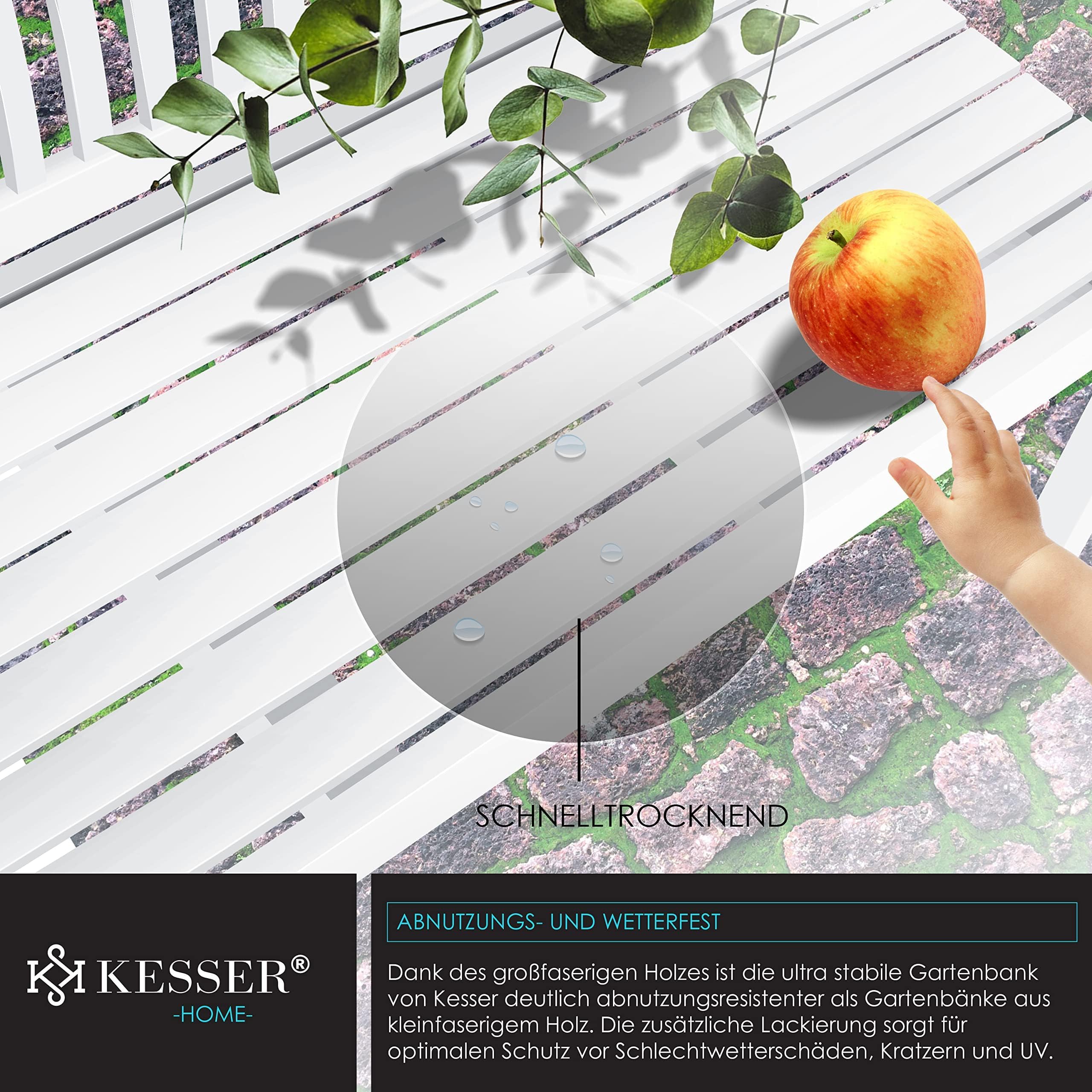 KESSER® Panca da giardino in legno resistente alle intemperie, 125 cm, 2-3 posti, per esterni, balcone in legno massiccio, portata 320 kg, per giardino, terrazza e balcone, con copertura, colore