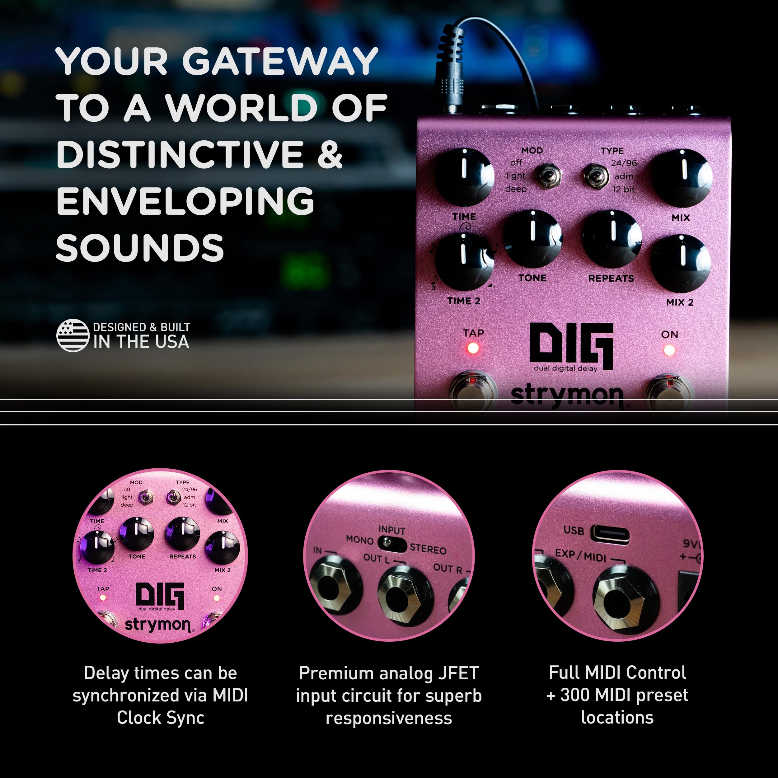 Amazon.com: Strymon DIG V2 Dual Digital Delay Guitar Effects Pedal 