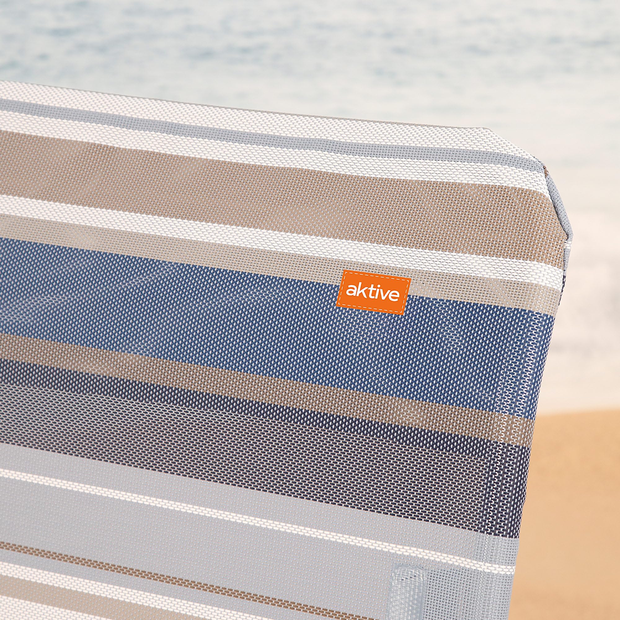 AKTIVE Silla alta de playa, Silla exterior, Silla con respaldo reclinable, 47x66x108 cm, altura del asiento 42 cm, asa para transportar, tacos antideslizantes, (62602)