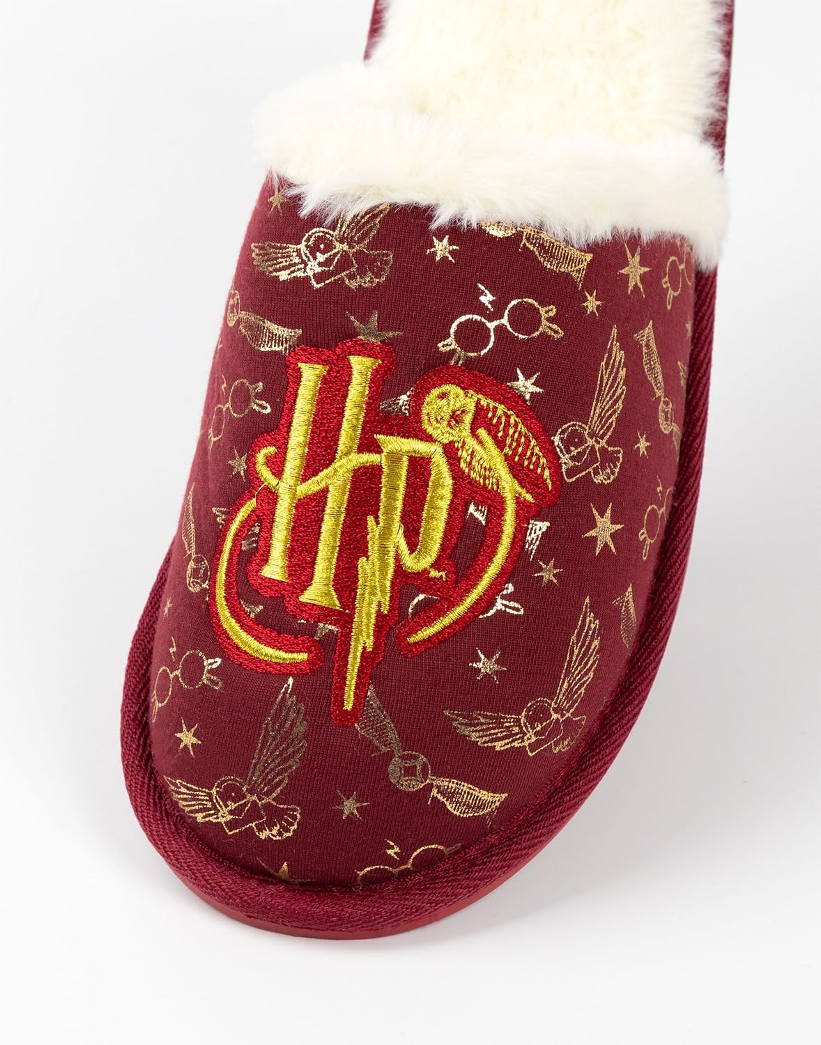 Harry Potter Womens Slippers Red OR Blue | Fluffy Indoor Mules for Ladies Slip On House Shoes for Adults and Teens HP Merch