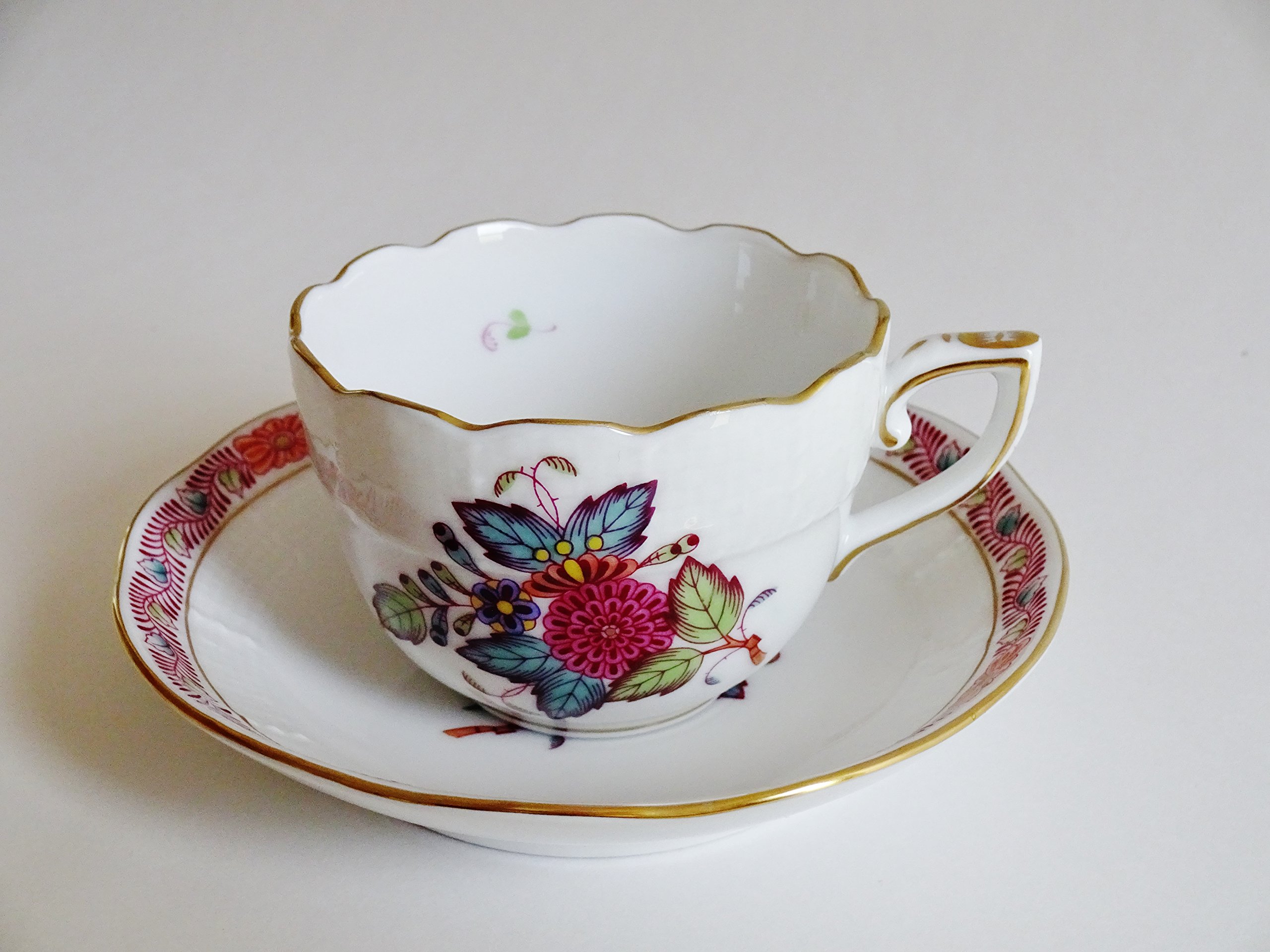 美品】HERENDヘレンド アポニーフラワー 25cmプレートディナープレート