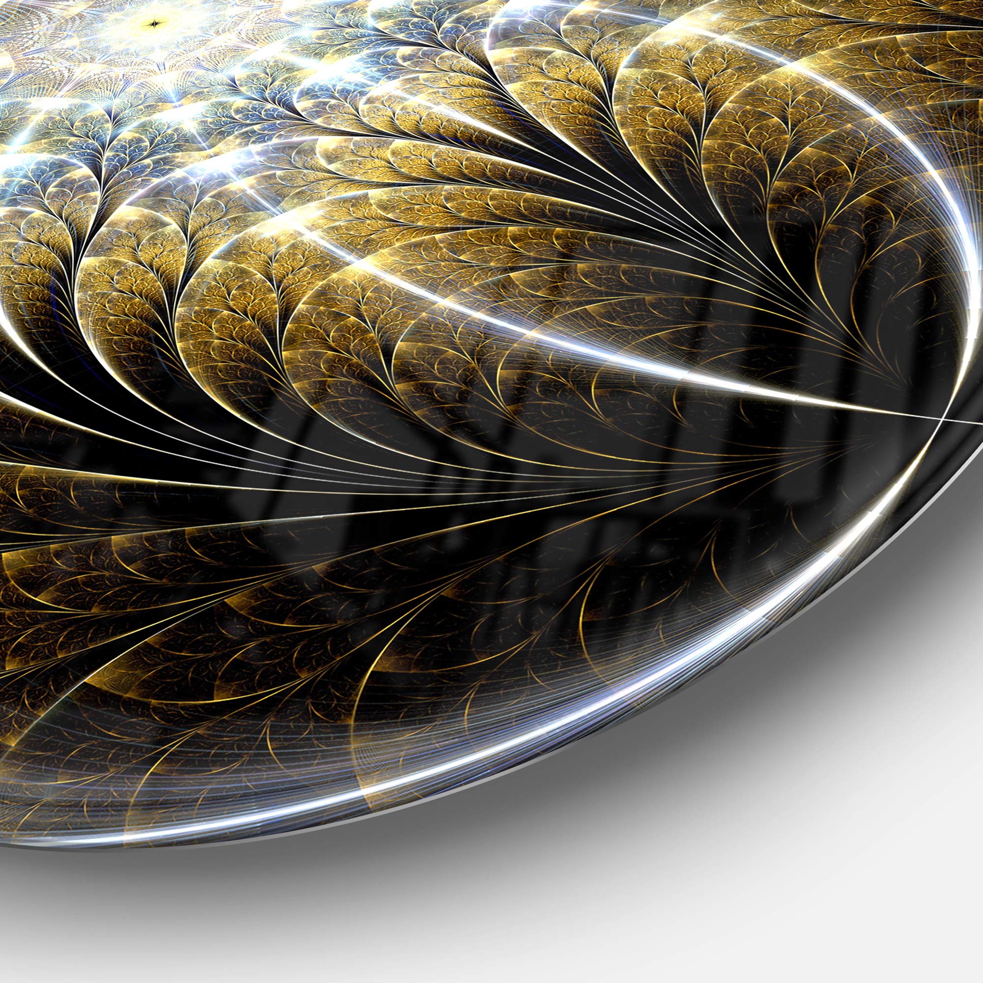 Amazon.com: Designart Symmetrical Dark Golden Fractal Flower