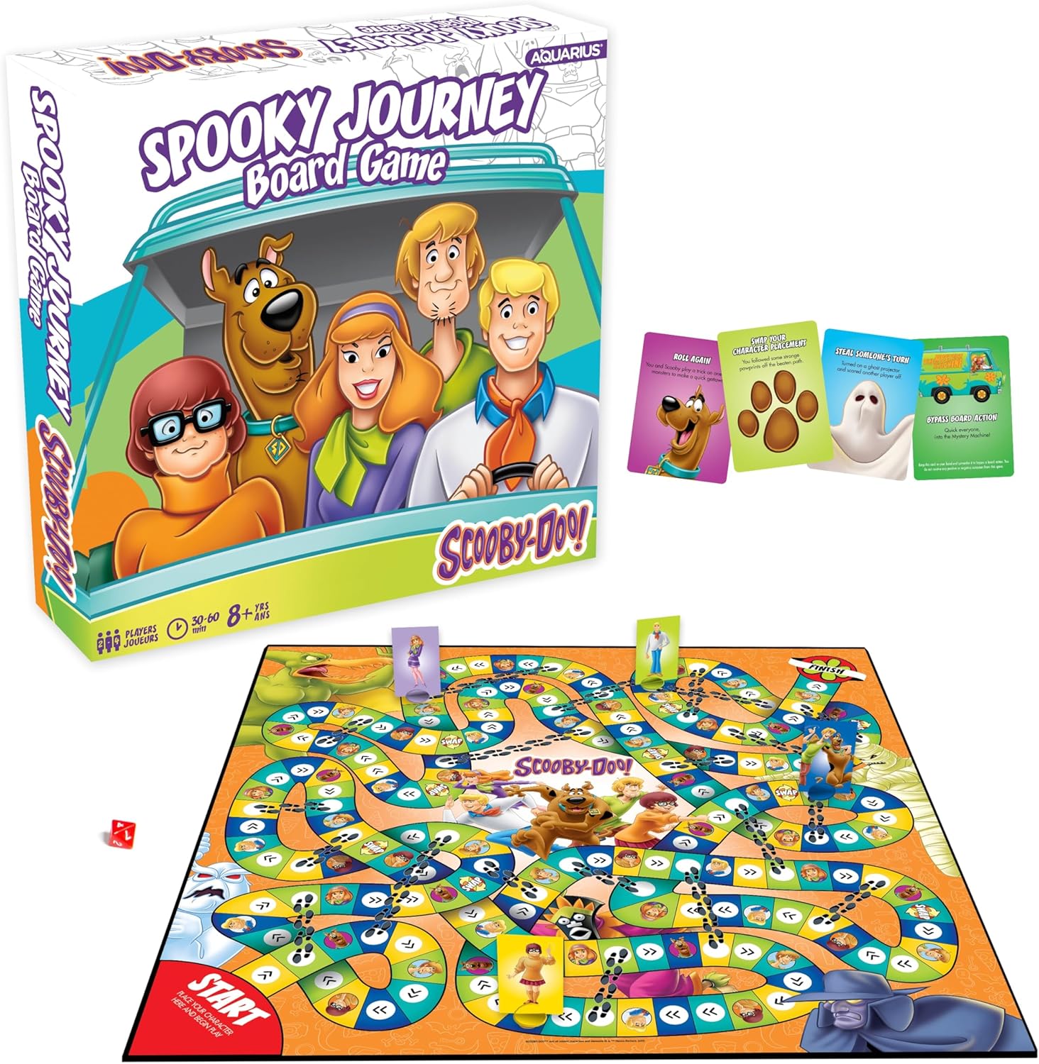 AQUARIUS Scooby-Doo Journey Board Game – Fun for Kids & Adults – Officially Licensed Scooby-Doo Merchandise & Collectibles (97018), Blue, White, Orange, for 96 months AQUARIUS Scooby-Doo Journey Board Game – Fun for Kids & Adults – Officially Licensed Scooby-Doo Merchandise & Collectibles (97018), Blue, White, Orange, for 96 months