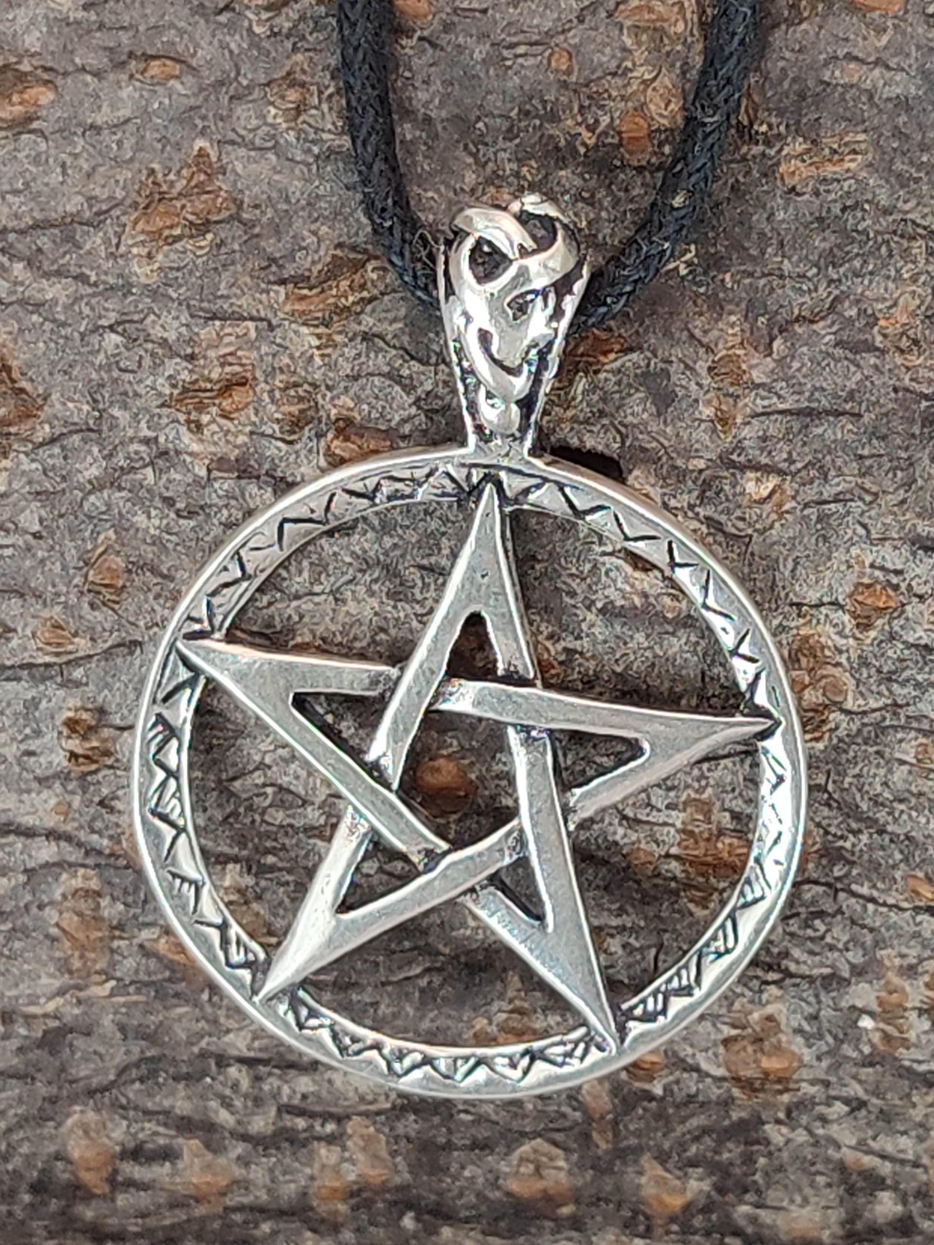 Kiss of Leather - Ciondolo a forma di pentacolo in argento Sterling 925, n. 50