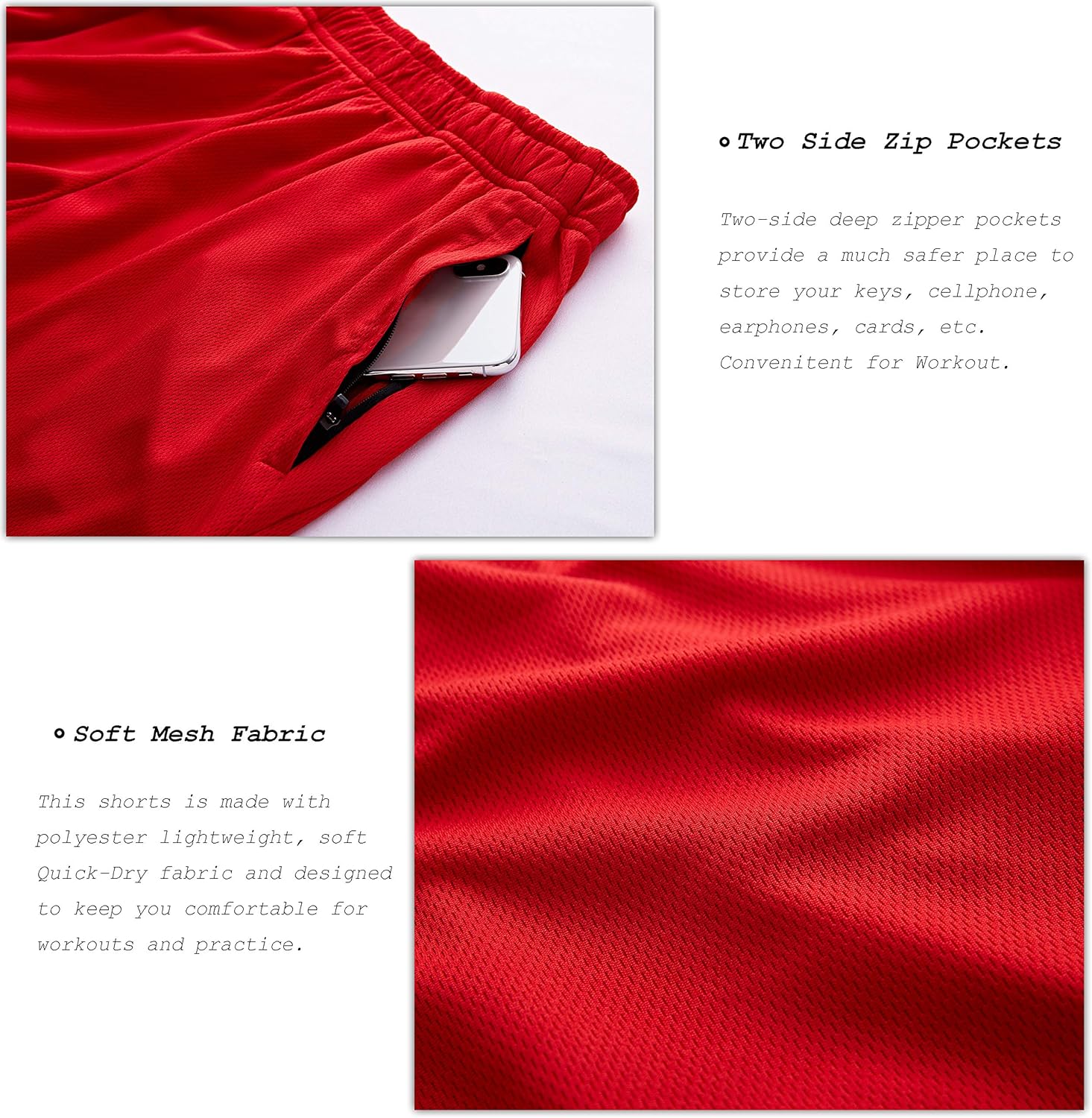 G Gradual Men's 5"/ 7"/ 9" Workout Running Shorts Quick Dry Lightweight Gym Shorts with Zip Pockets - Image 4