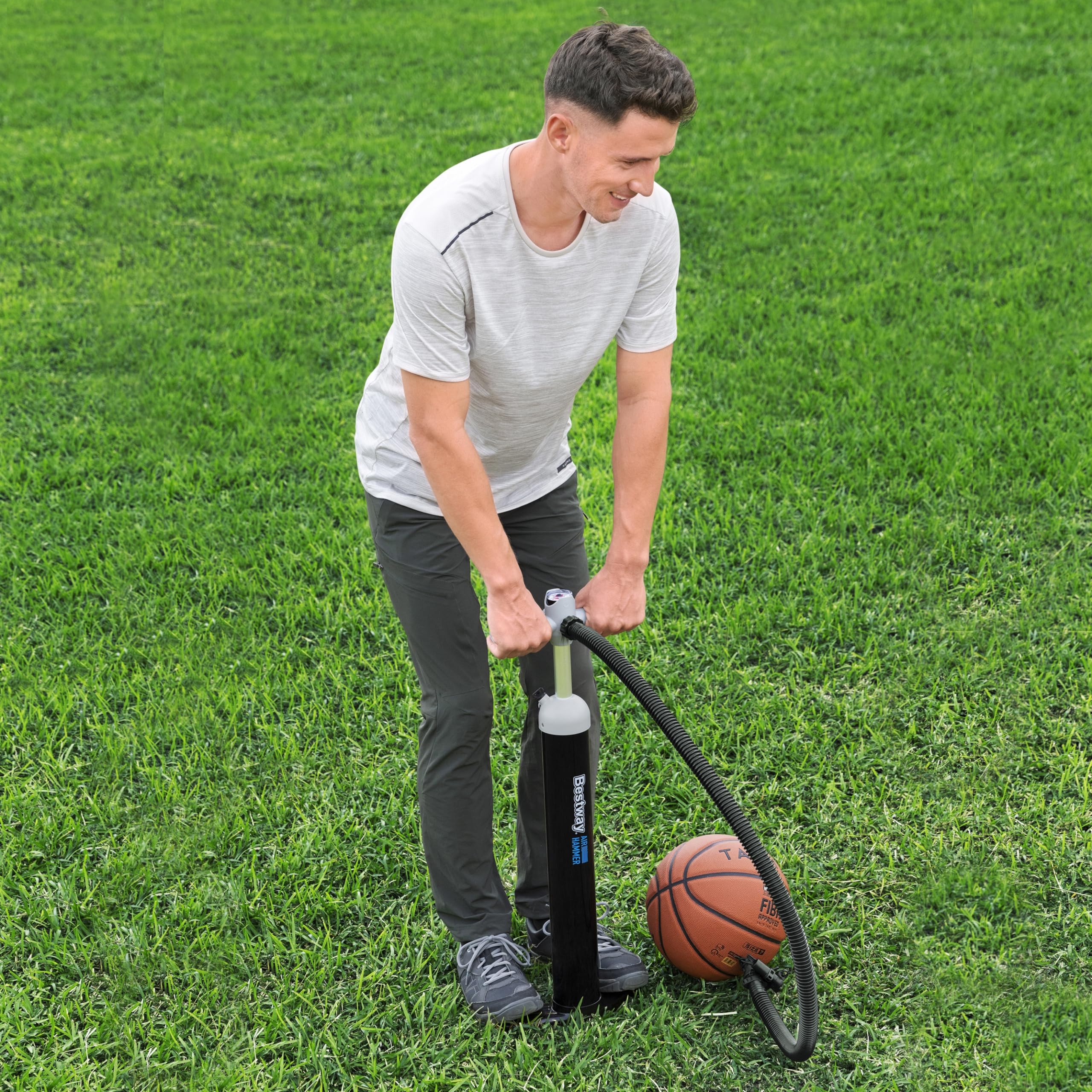 BESTWAY Inflador Manual de Alta Presión Air Hammer 25x10,5x64,5 cm Negro