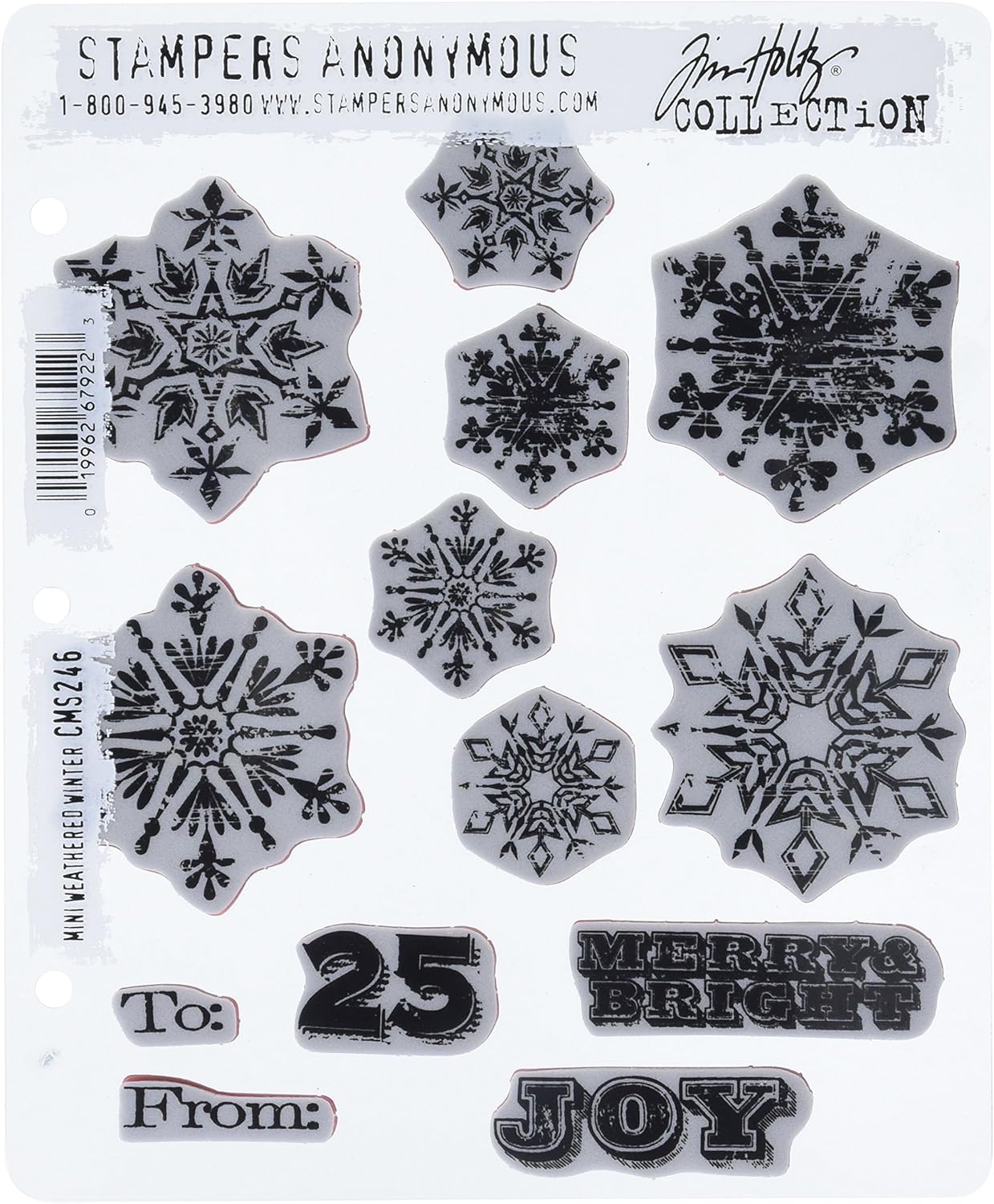 Stampers Anonymous Tim Holtz Cling Rubber Stamp Set, 7 by 8.5, Min