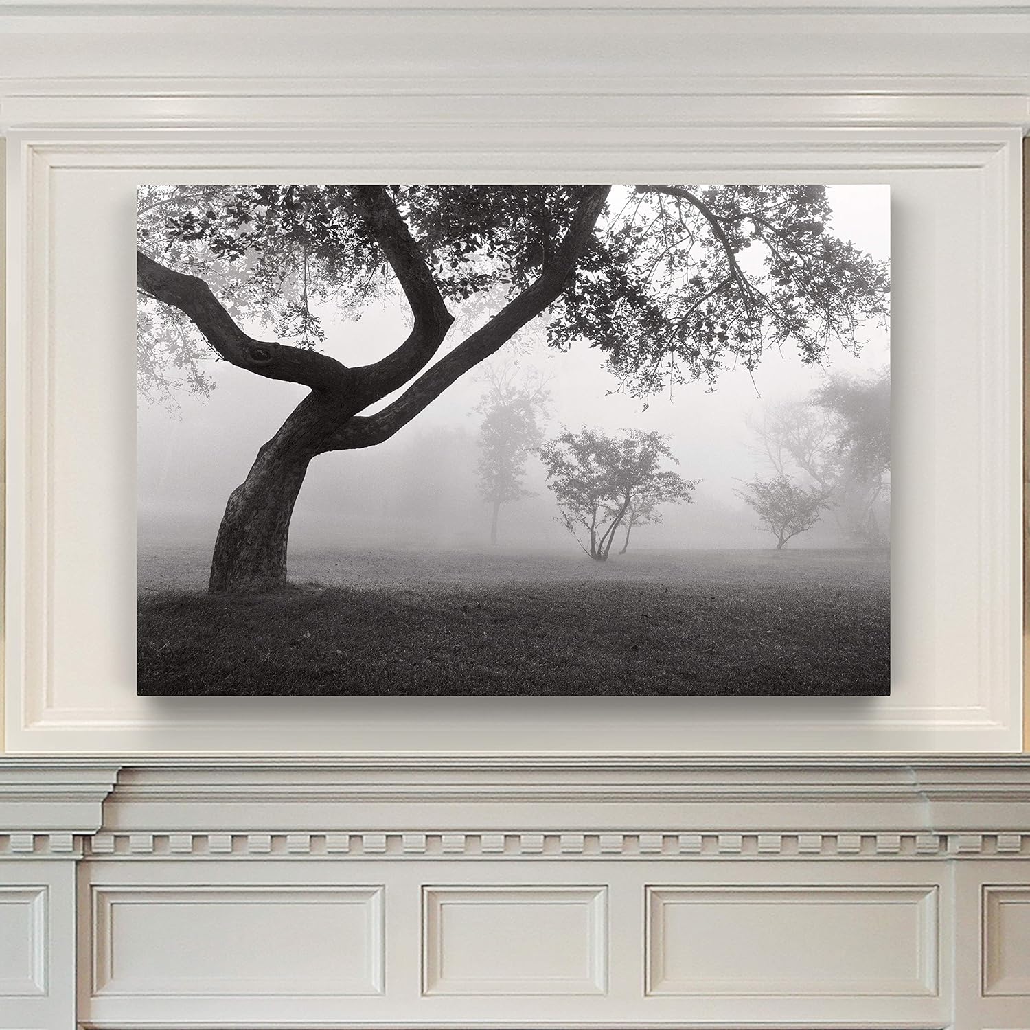 Renditions Gallery Landscape View Photographic Pictures Gallery Prints Décor Canvas Wall Art Decorations for Living Room Bedroom Kitchen Bathroom, 12x18, Into The Mist
