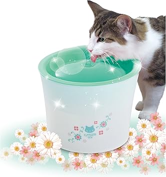 Amazon ジェックス ピュアクリスタル 複数飼育猫用 ガーリーグリーン フィルター式 循環式 給水器 ジェックス 給水器 ウォーターボトル 通販