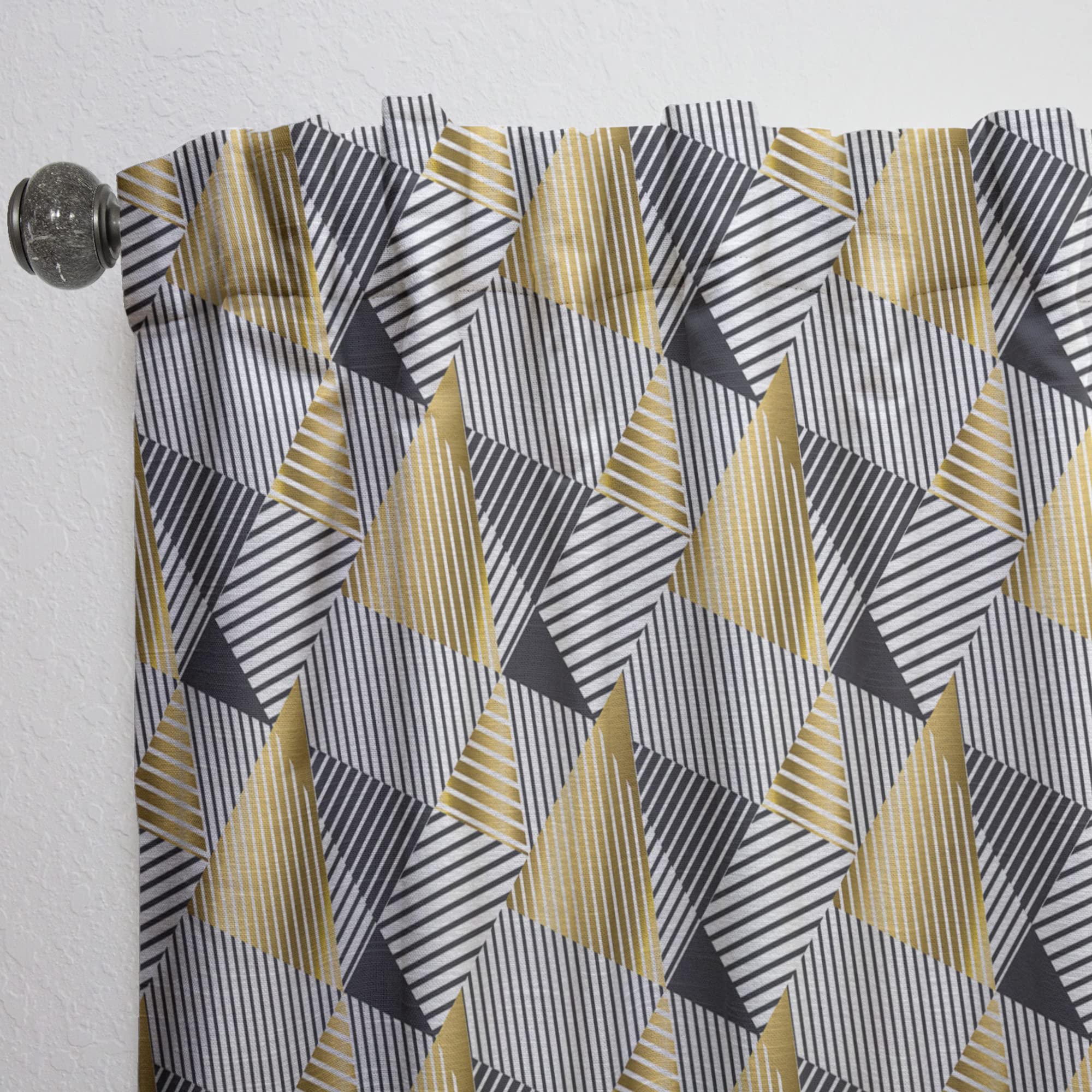 DesignQ Blackout Curtains 'Retro Art Deco Waves I' Curtains For Bedroom, Curtains For Living Room, Curtains & Drapes - Thermal Insulated -Single Panel -52x95