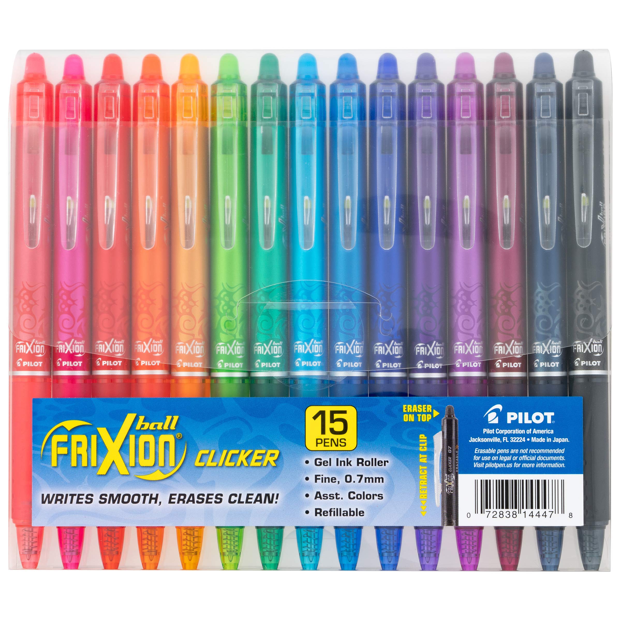 Pilot FriXion Clicker Erasable Gel Pens 15 Pack