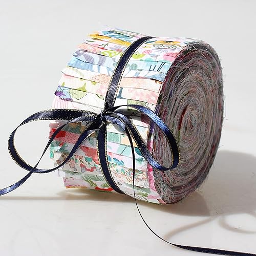 Miniatura 3 de Jelly Roll - Tiras de tela para acolchar de 2.5 pulgadas, precortadas, diseño floral, rollo de tela de algodón, 42 unidades