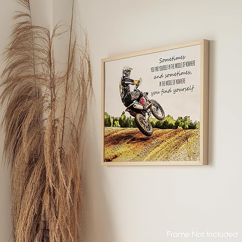 Miniatura 8 de Inspirational Wall Art Co. - Encuéntrate a ti mismo - Motocross Fox Moto Regalo Adolescentes Dirtbike ATV Freestyle Racing Regalo Niños Motivación