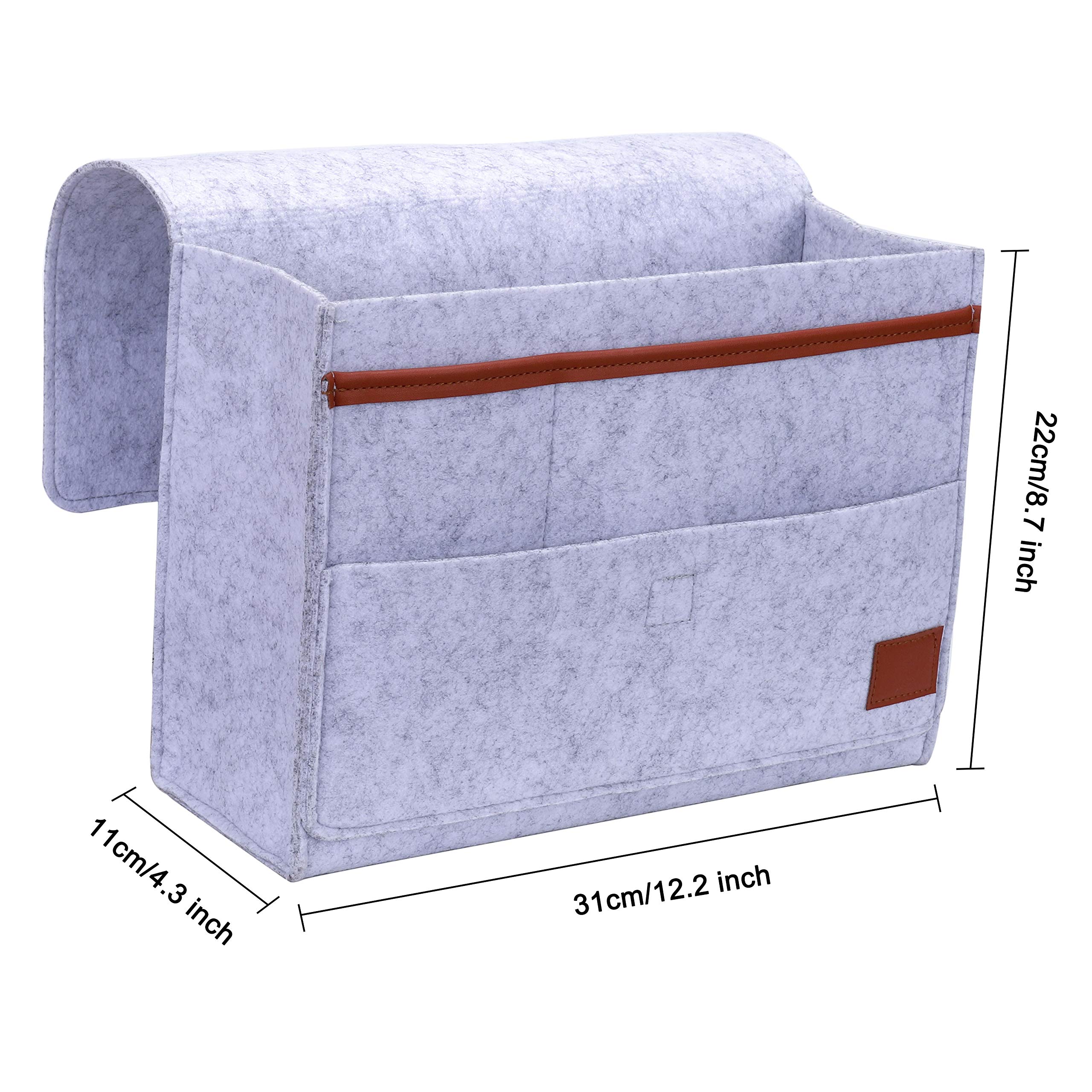 Tasca Portaoggetti In Feltro Per Letto E Divano: 32x22 Cm Con Multitasche Per Libri, Tablet E Telecomando