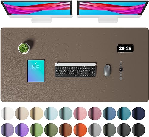 Miniatura 108 de Aothia - Protector de escritorio de cuero sintético, base para mouse, superficie antideslizante e impermeable para escribir y para laptop, para