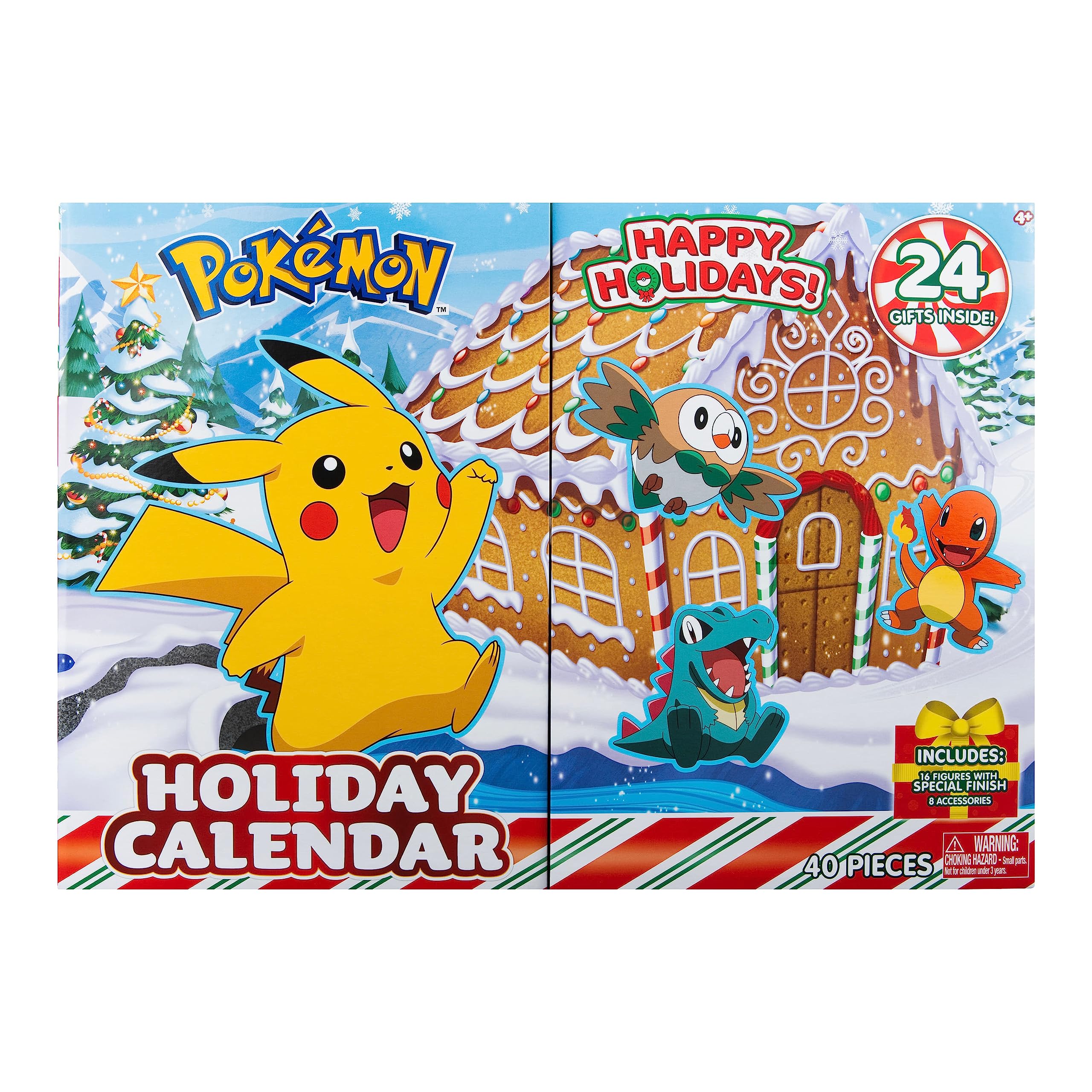 Bizak Pokemon Calendario Adviento Especial, Incluye 16 Figuras y 8 Accesorios para Decorar y Montar (63223066)