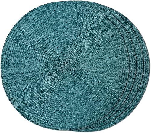 Miniatura 7 de FunWheat Juego de 6 manteles individuales redondos trenzados para mesas de comedor, tejidos, lavables, antideslizantes, pequeños de 13 pulgadas (S