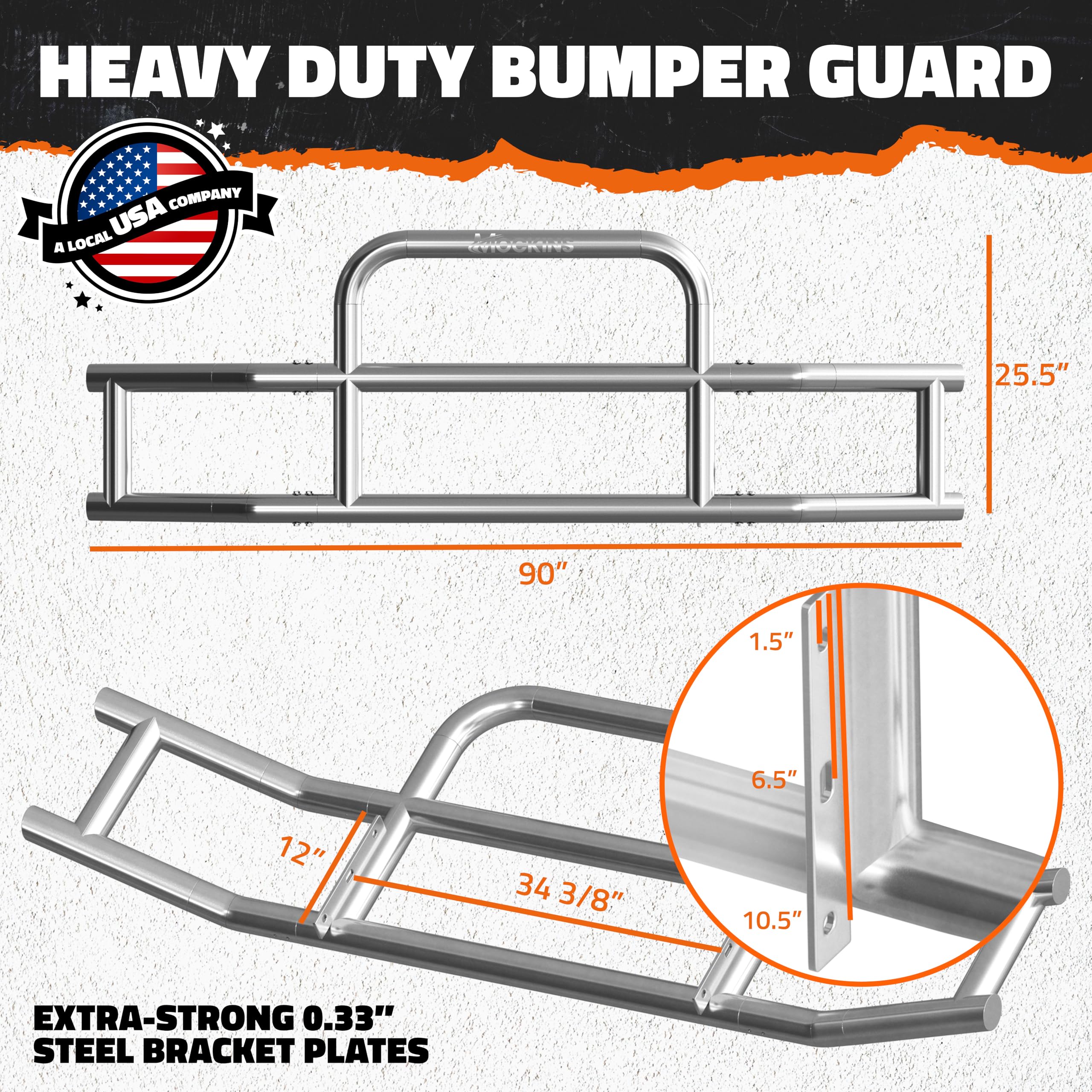 Snapklik.com : Mockins Stainless Steel Front Bumper Guard For Trucks
