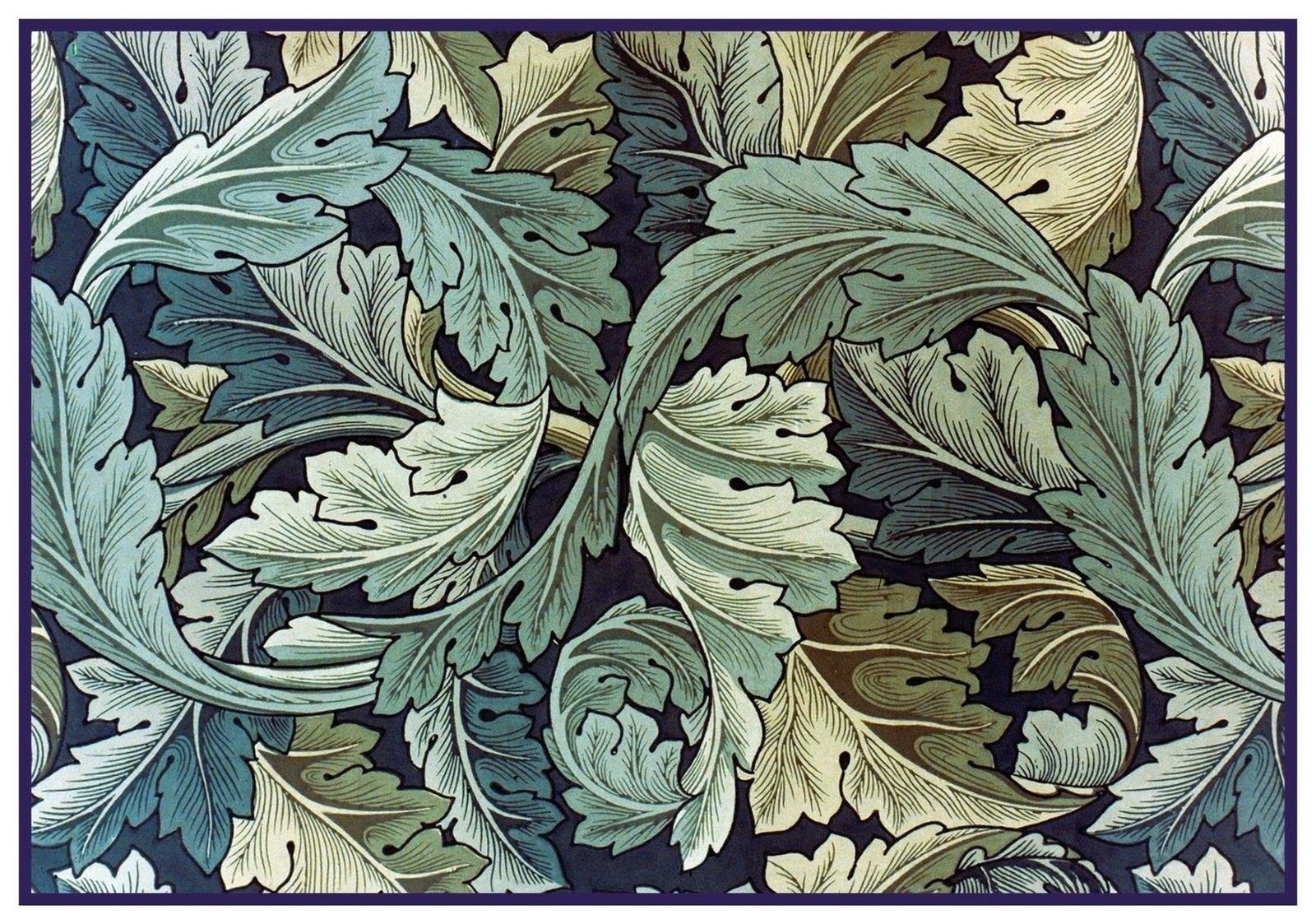 Orenco Originals William Morris Acanthus Vine Blue Green Design Counted Cross Stitch Pattern