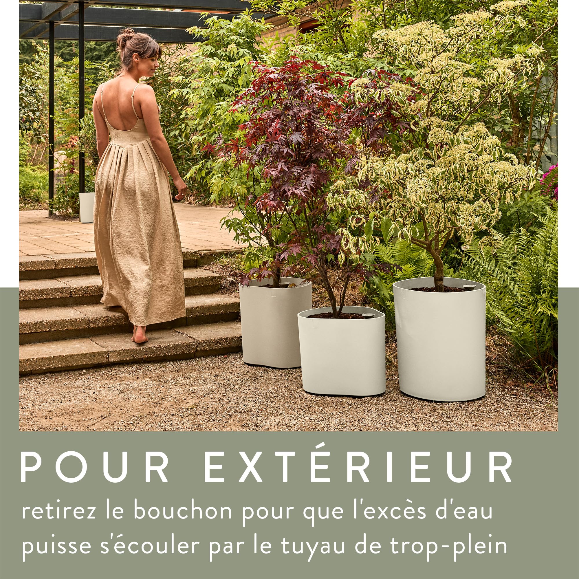 Elho Eden 25cm Pot de Fleur - Linen White