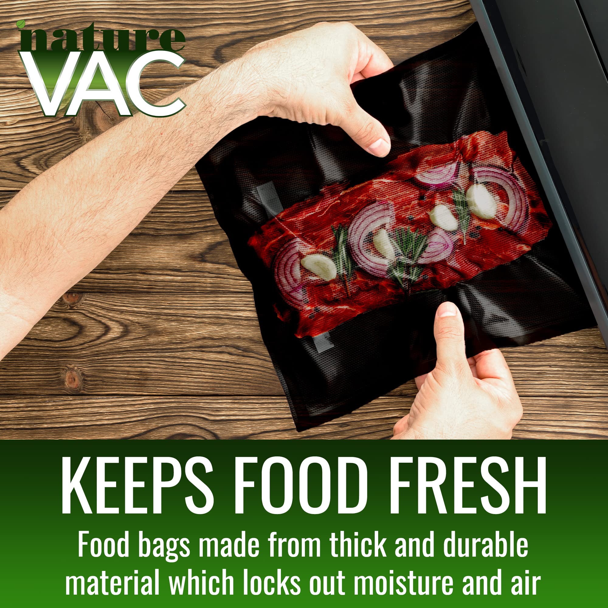 Vacuum Seal Bags 11in. x 19.5ft. Black & Clear