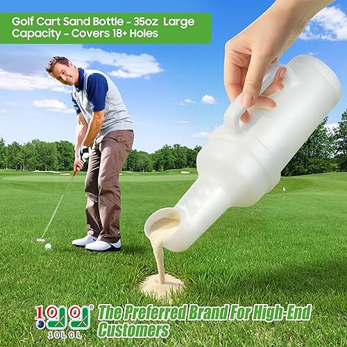 Miniatura 10 de 10L0L Kit universal de botella de arena para carrito de golf con soporte para Yamaha EZGO Club Car, Divots Filler Sand & Seed Bottle