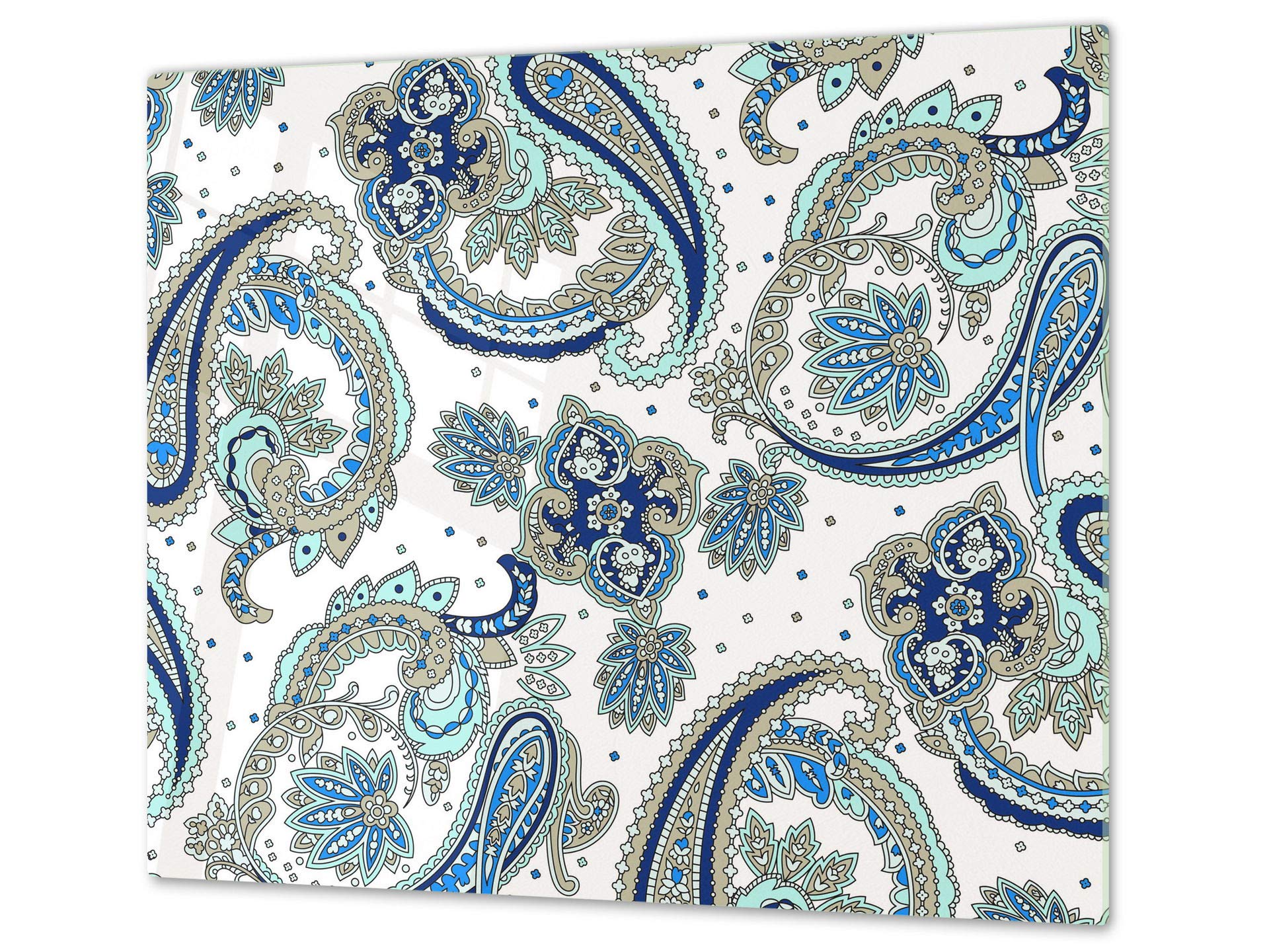 Planche à découper en verre trempé – Couvre-cuisinière et protège-plain de travail en verre résistant – UNE PIÈCE (60x52 cm) ou DEUX PIÈCES (30x52 cm chacune); D14 Patrons et Mandalas: Dessin 87