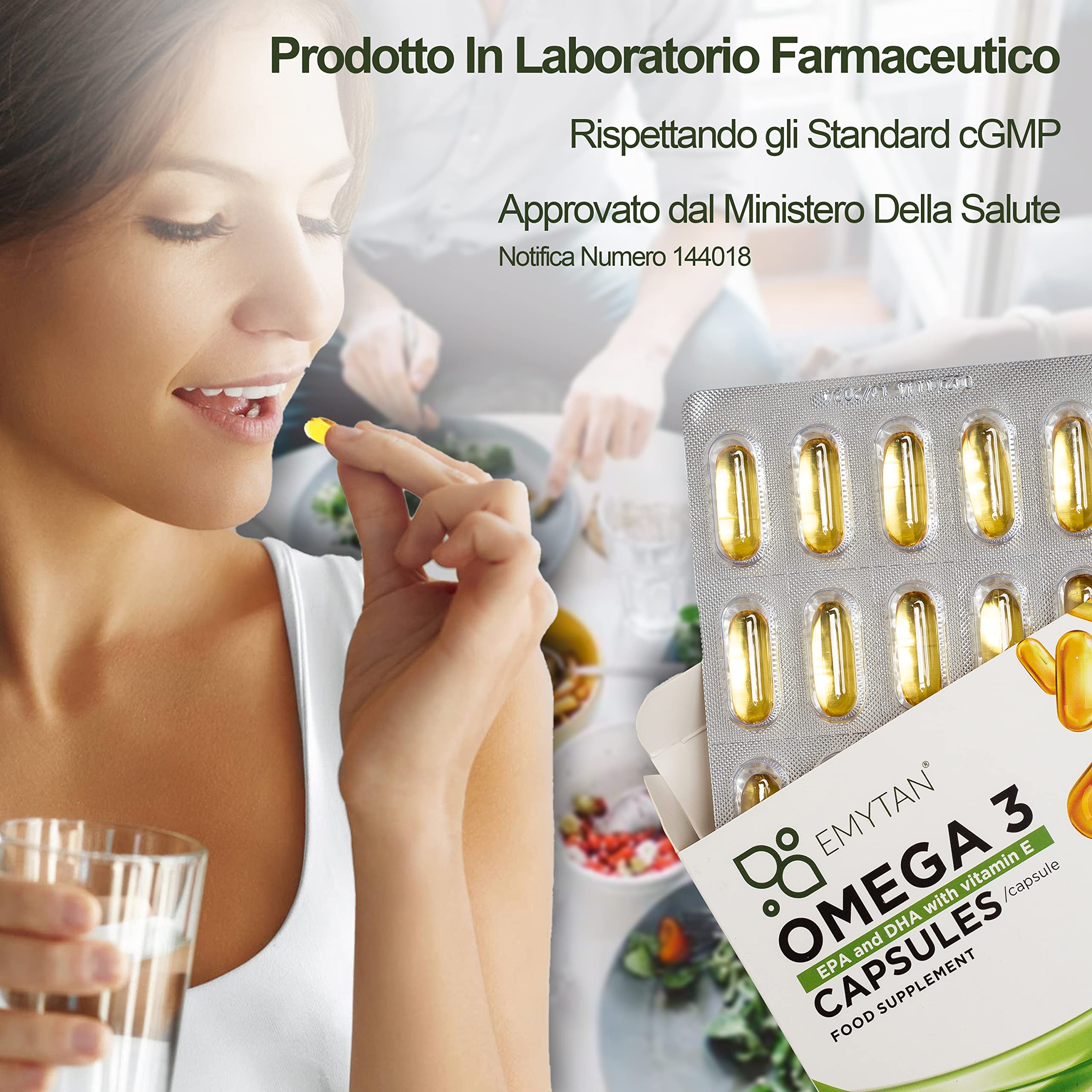 Omega 3 1000mg - 360 Softgel di Olio di Pesce (per 1 Anno) - Omega-3 Fonte di Acidi Grassi Essenziali EPA e DHA - Omega3 Olio Di Pesce Inodore e Senza Retrogusto - Integratore Omega 3 Senza OGM
