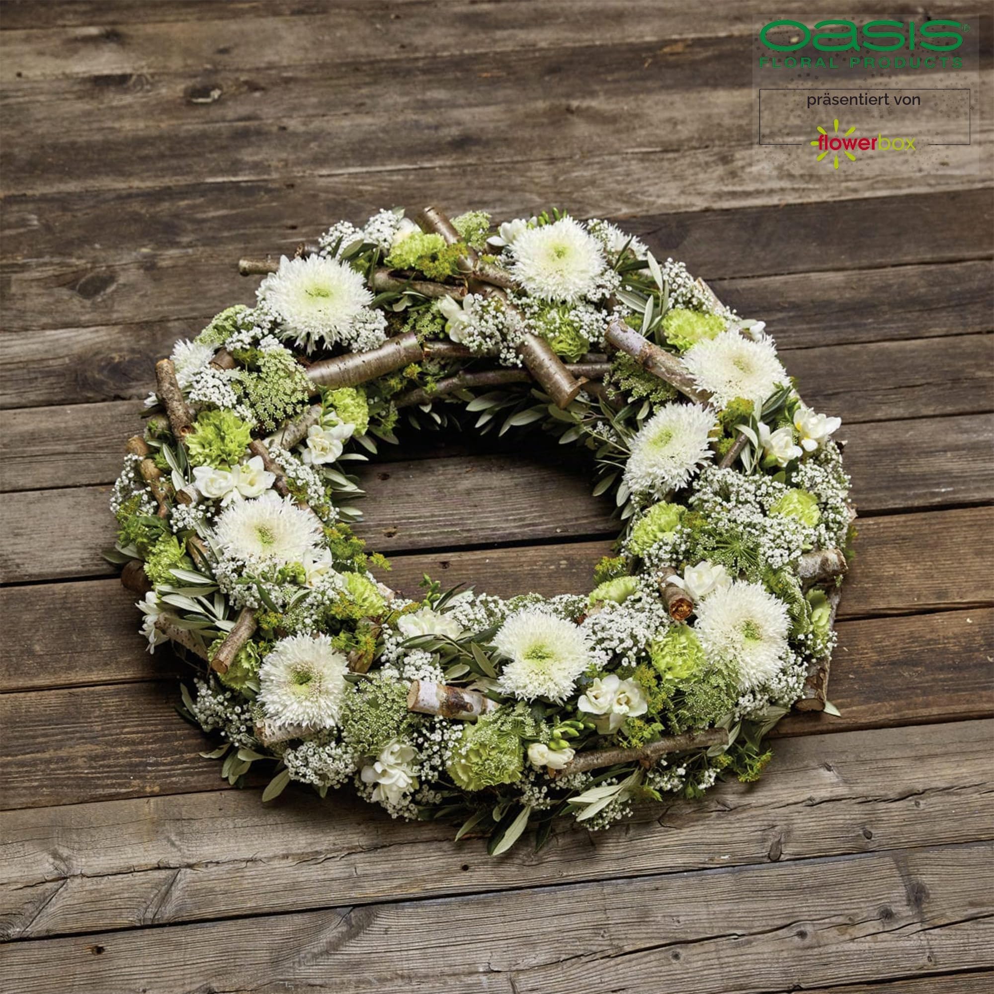 Flowerbox Oasis Steckschaum BIOLIT Ring Ø38cm Steckmasse Steckschwamm - 2 Stück