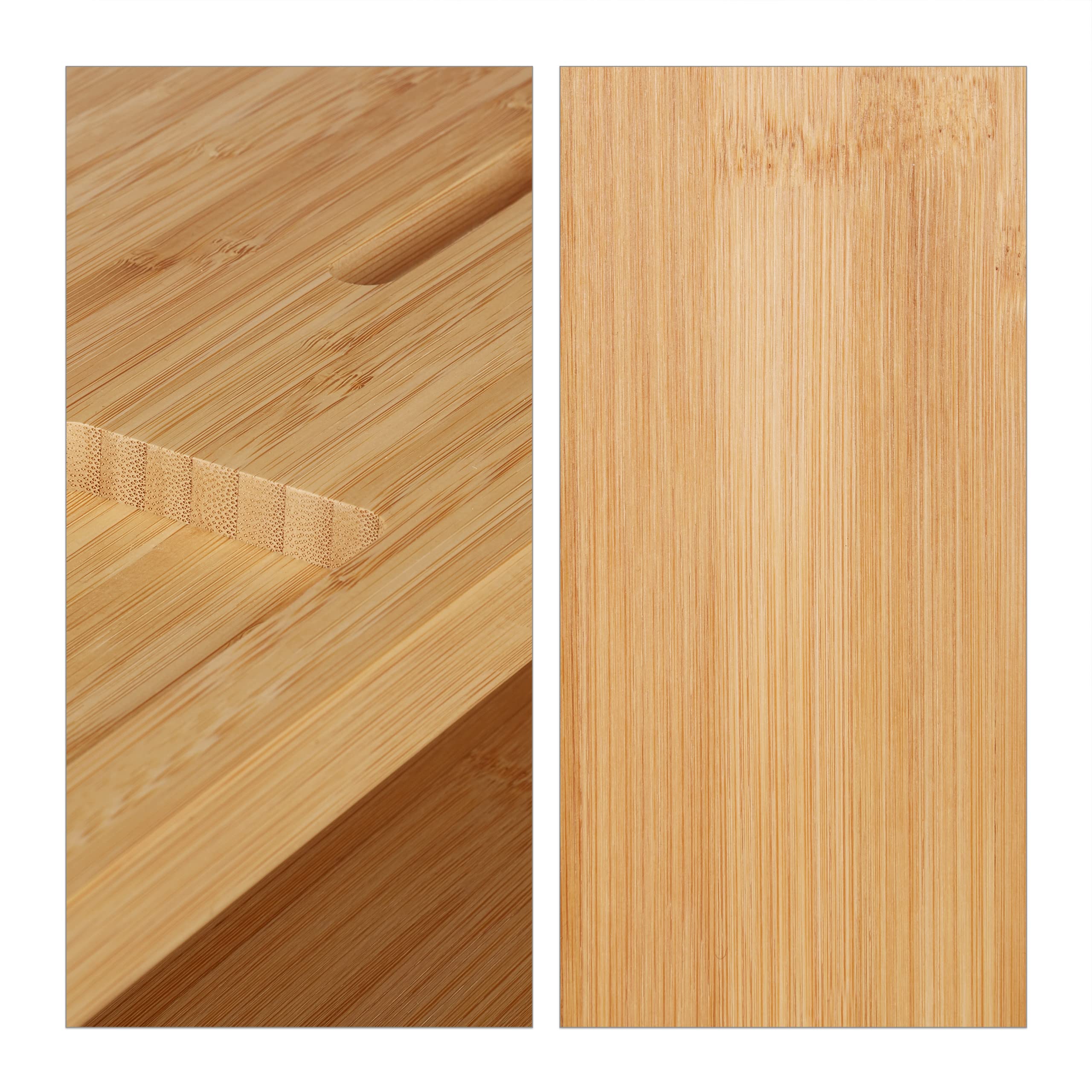 Relaxdays Support Moniteur Bambou, rehausseur écran à Compartiments, HLP 15,5x62,5x28 cm, Dessous d’Ordinateur, Naturel