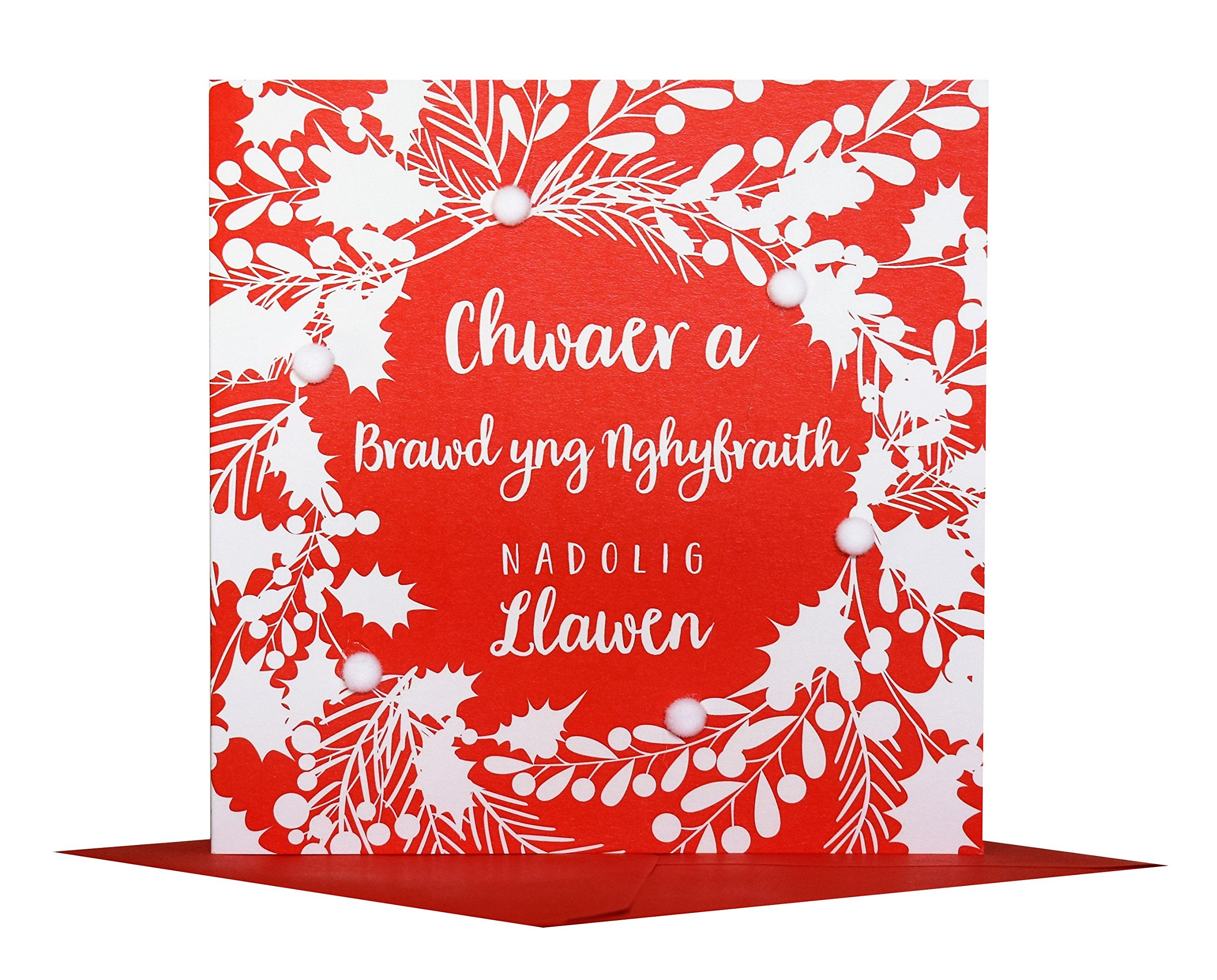 Claire Giles "White Foliage On Red Sister and Brother-in-Law Happy Christmas" Greeting Card