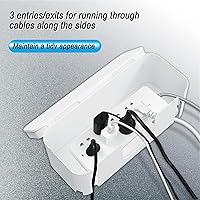 Vista 6 de Caja de cubierta de regleta de alimentación: oculta la regleta de alimentación para televisores y computadoras, caja organizadora de cables